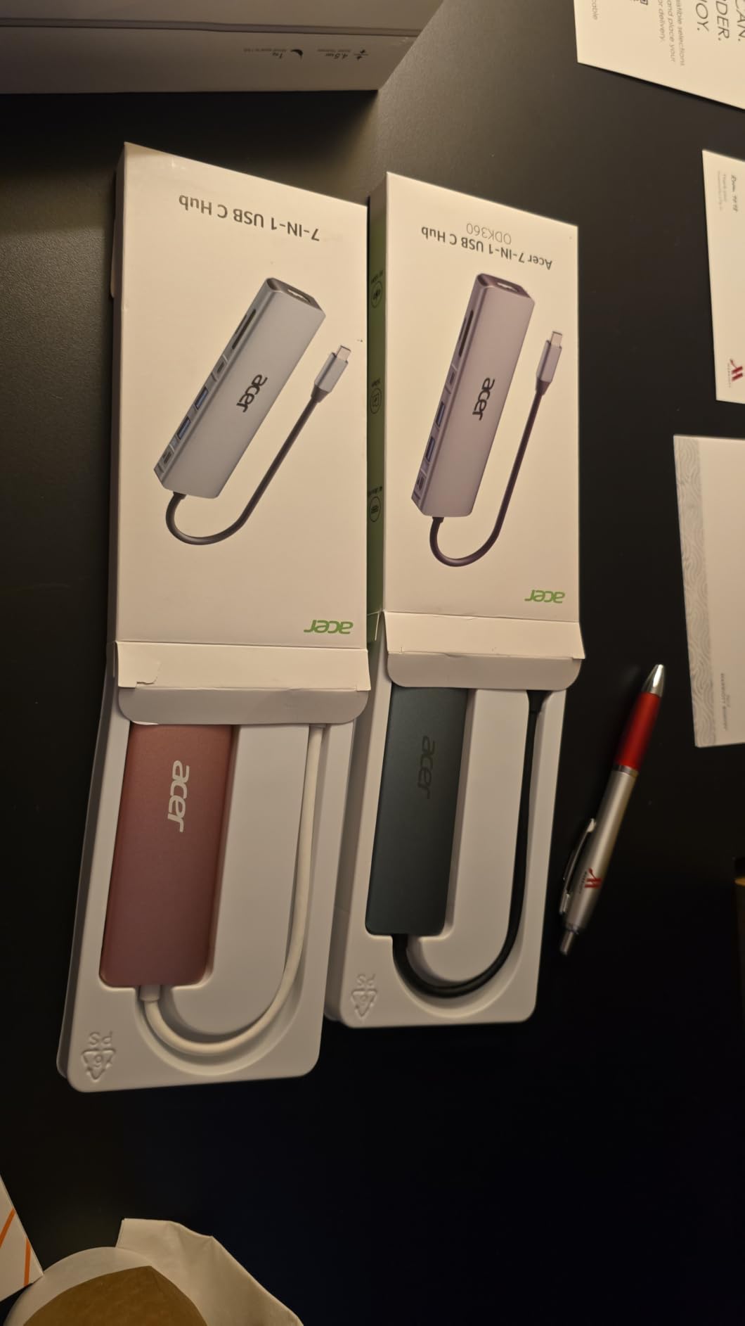 Acer USB C Hub, 7 in 1 Multi-Port Adapter for Laptop/Mac Type C Devices | 4K USB C to HDMI Splitter Hub, 100W Max PD Port, 2 USB 3.0 & 1 USB C Data Ports 5Gbps, SD/TF Card Reader customer photo 2
