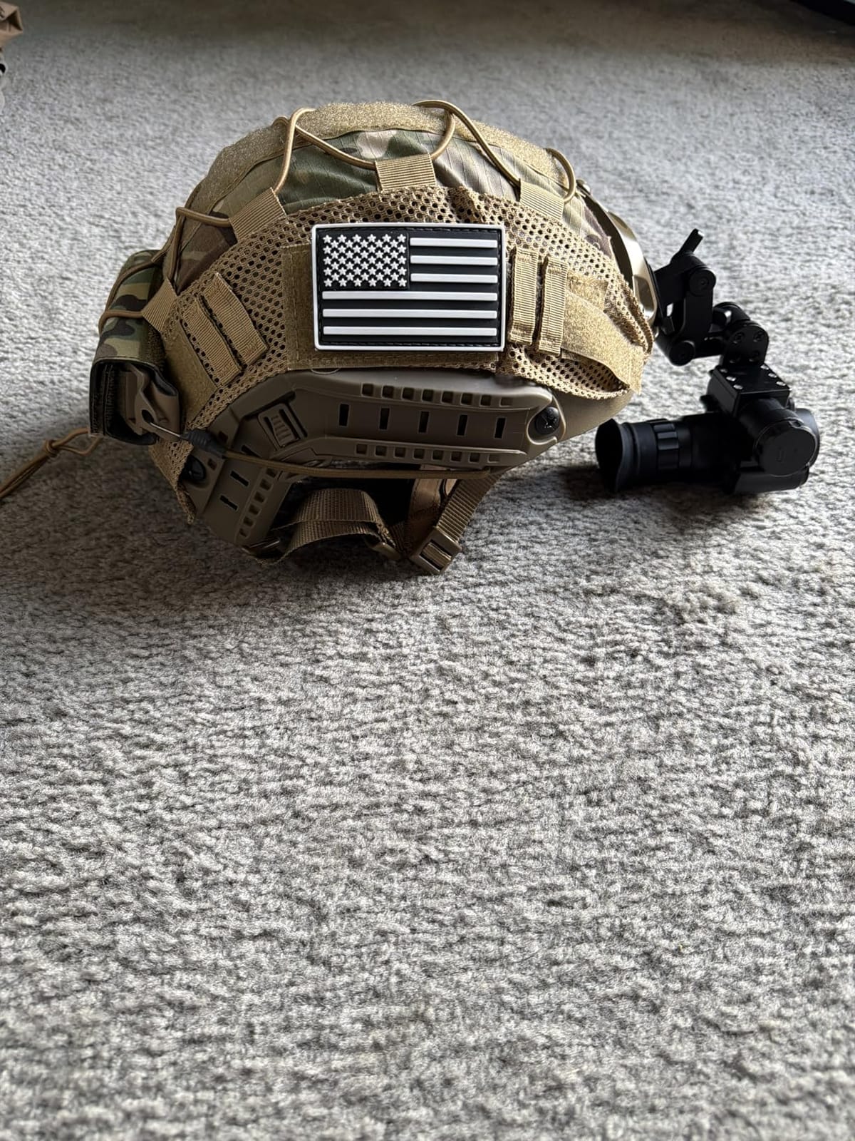 GOYOJO Night Vision Goggles Helmet-Mounted Monocular | 1080P HD NVG with 3X Zoom & Adjustable Infrared | IP66 Waterproof for Hunting, Surveillance, Camping | Built-in Compass (100% Darkness) customer photo 2