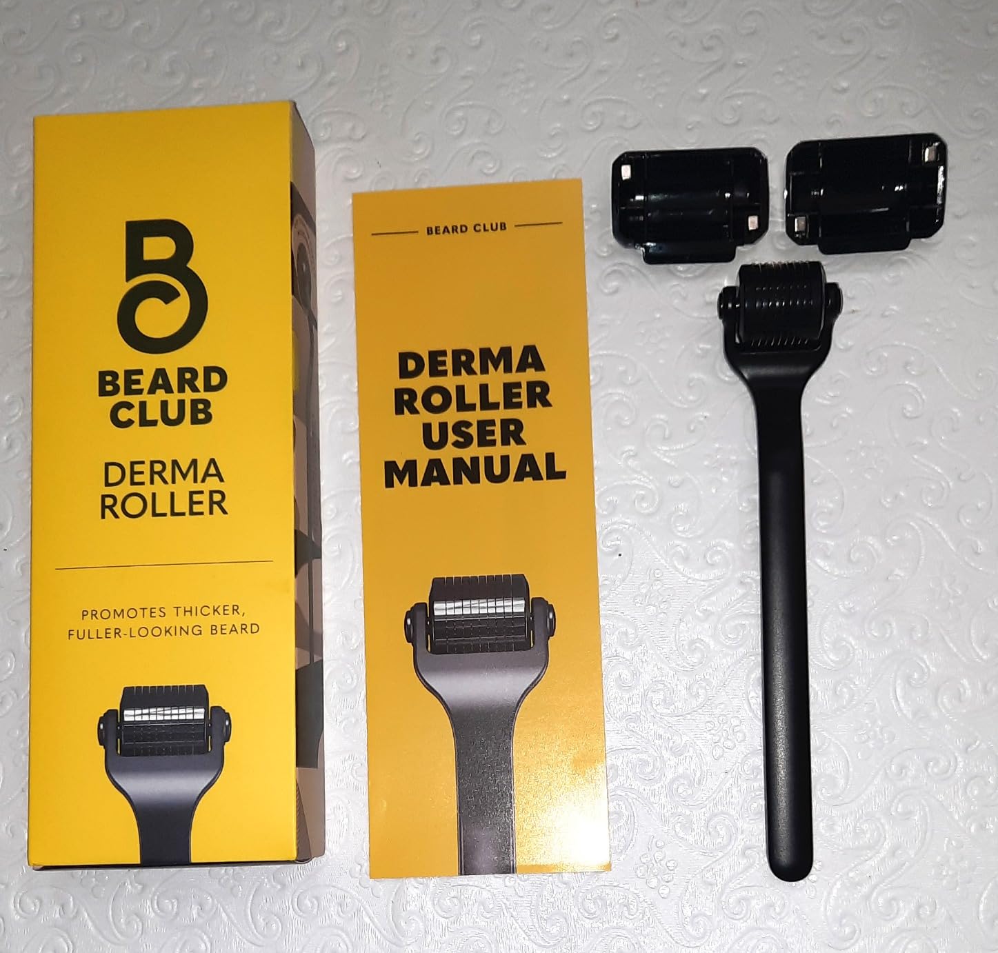 The Beard Club Premium Derma Roller for Face, Body and Scalp - Microneedling Roller for Men and Women with 540 Titanium Microneedles - for Hair & Beard - Weighted Metal Handle - Magnetic Storage Case customer photo 1
