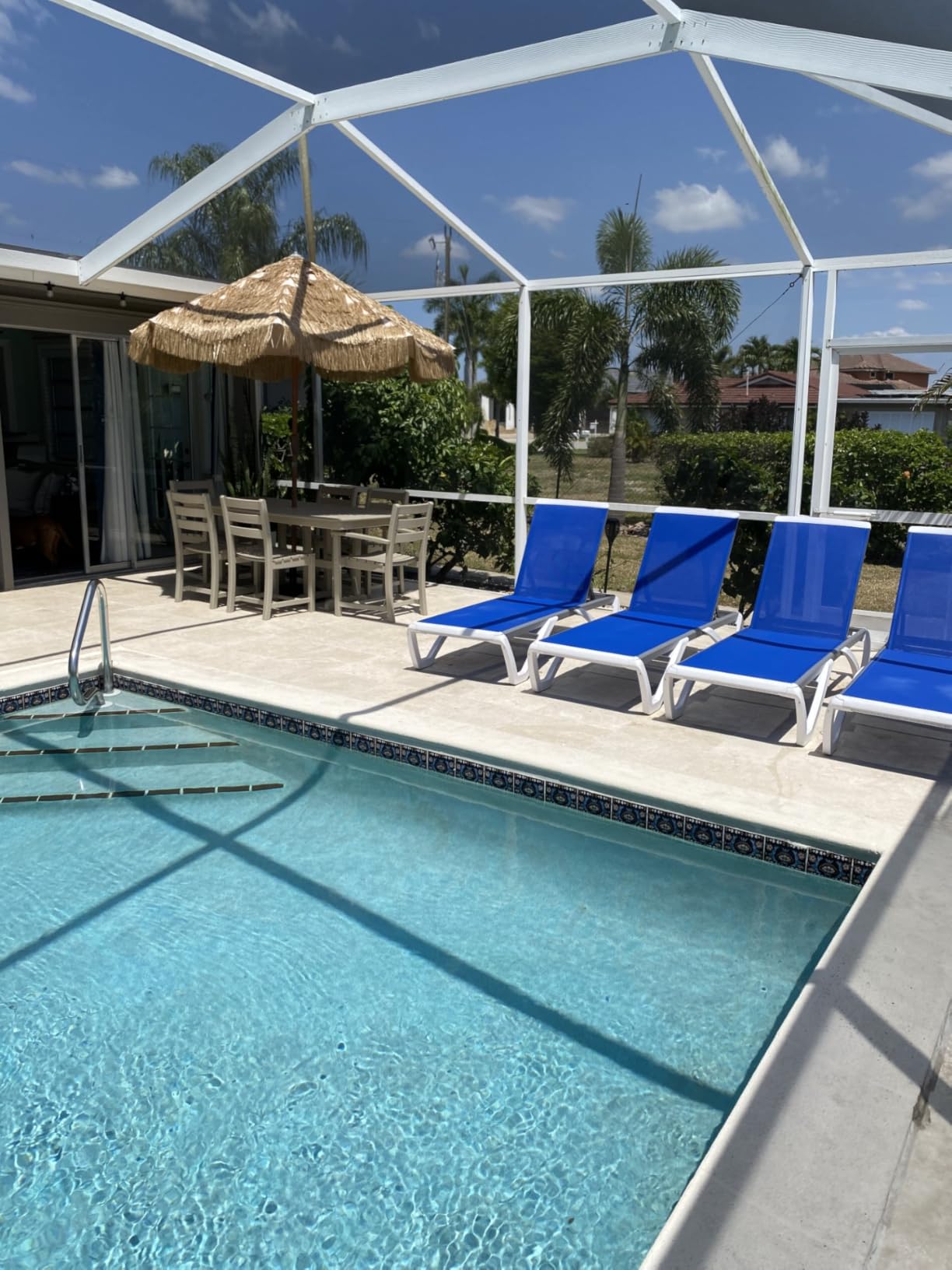 Kozyard Outdoor Chaise Lounge Chair, Full Flat Adjustable Patio Lounger with Aluminum Frame & Resin Legs, Textilene Fabric for Poolside, Backyard & Beach (Aqua, Chair) customer photo 2