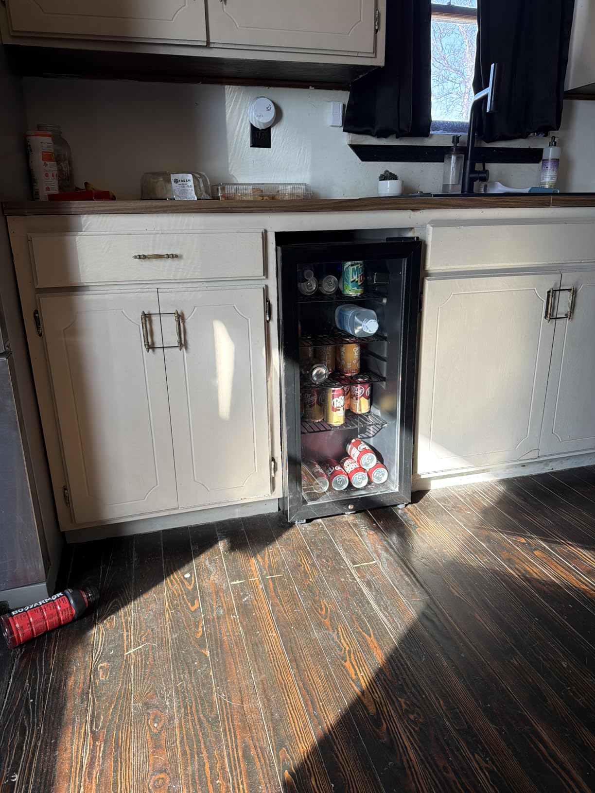 Saeoola Beverage Refrigerator, 3.2 Cu.ft Mini Fridge with Double Glass Door, Cooler for Soda, Beer or Wine for Home, Office or Bar with Adjustable Removable Shelves (Black) customer photo 1