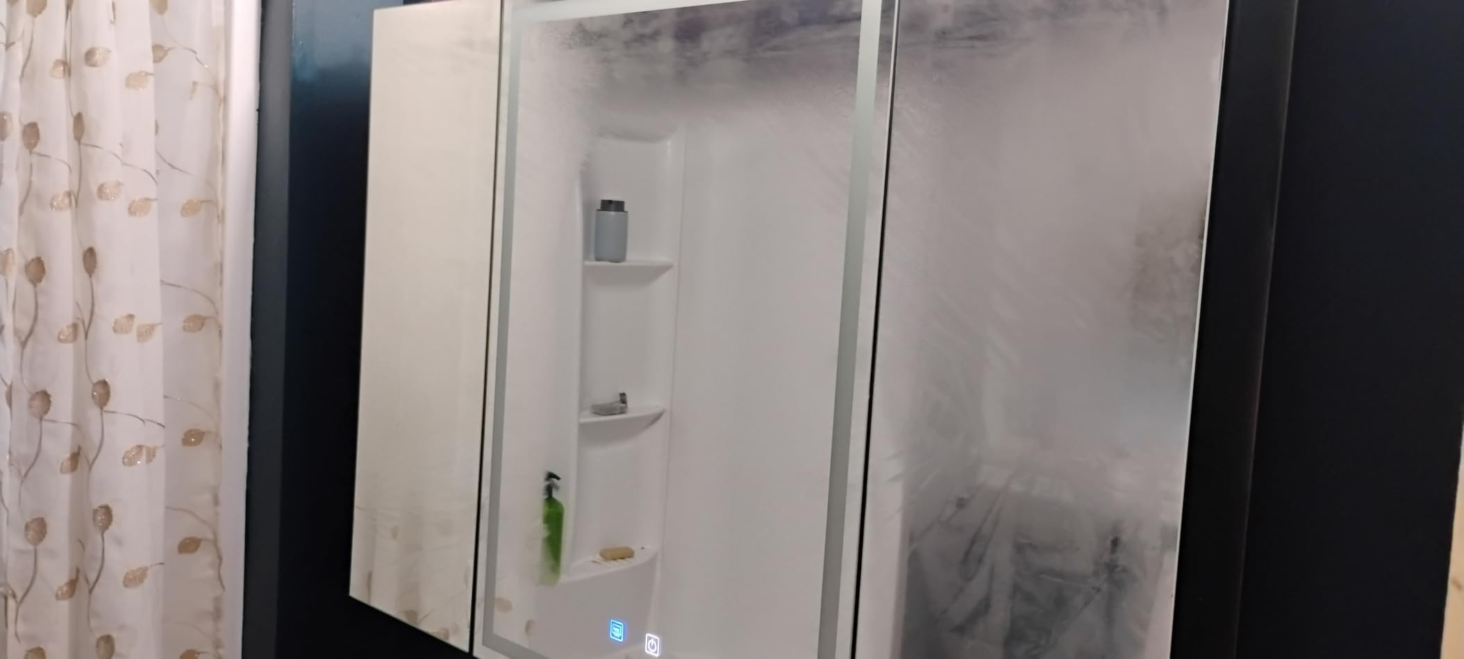 20 * 28 Left Hinge LED Bathroom Mirror Cabinet, Aluminum Medicine Cabinet | Light Adjustable, Sockets & USBs inside, Anti-Fog, Easy to Install customer photo 2