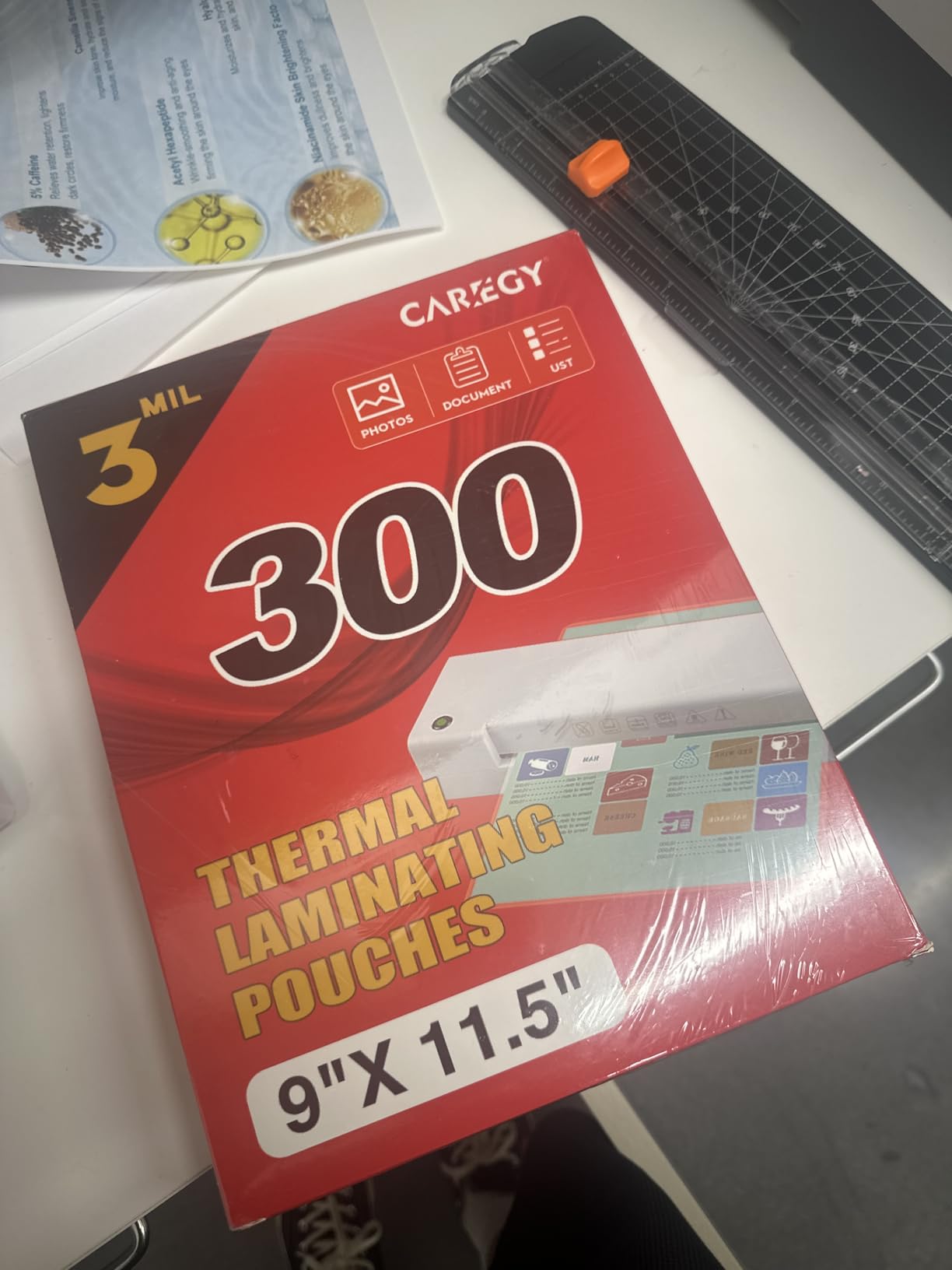 CAREGY Thermal Laminating Pouches, 300 Pack Laminating Sheets, 3 Mil customer photo 1
