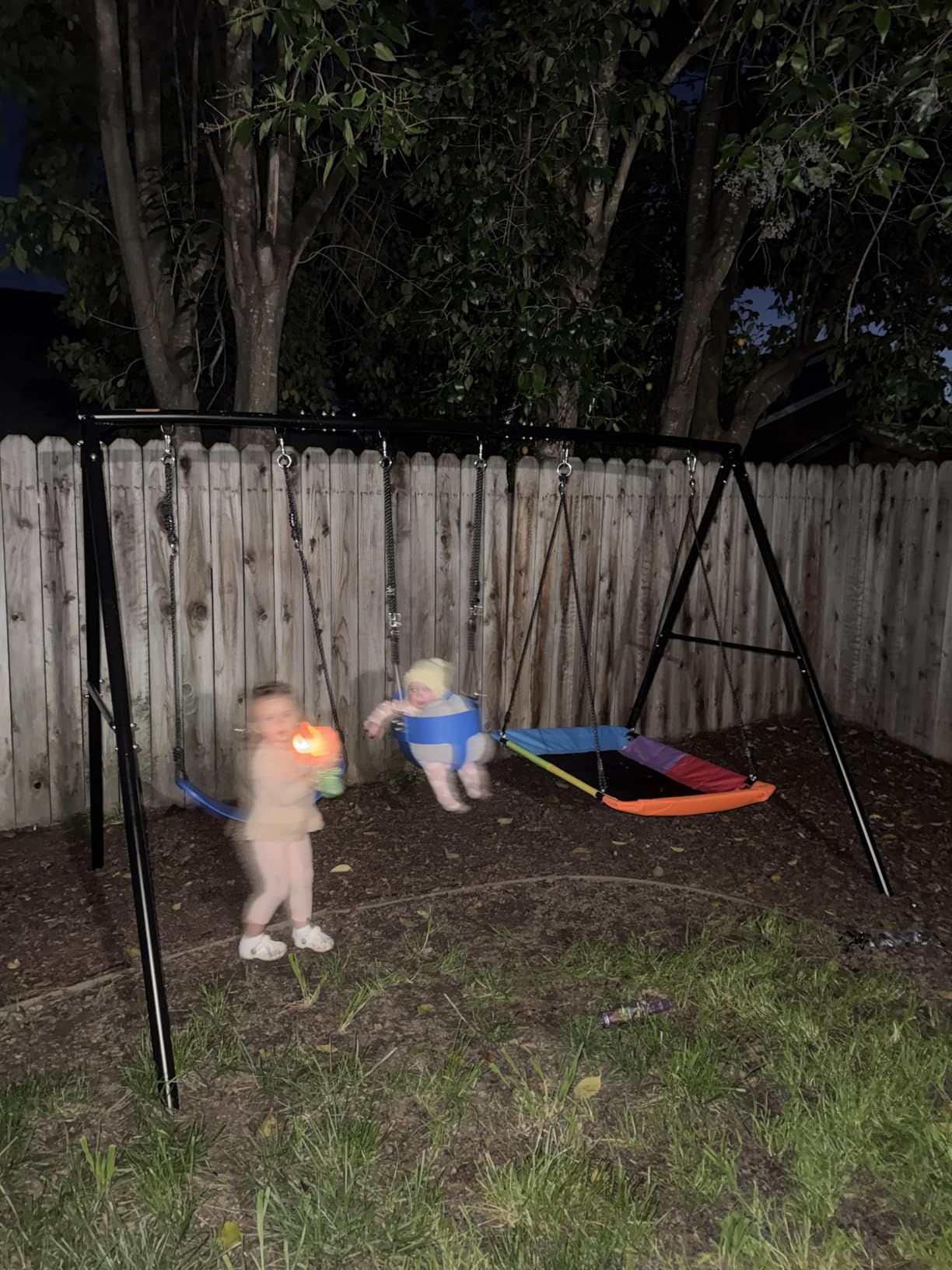 Hapfan 3 in 1 Swing Set for Backyard with Toddler, Platform and Belt Swing customer photo 2