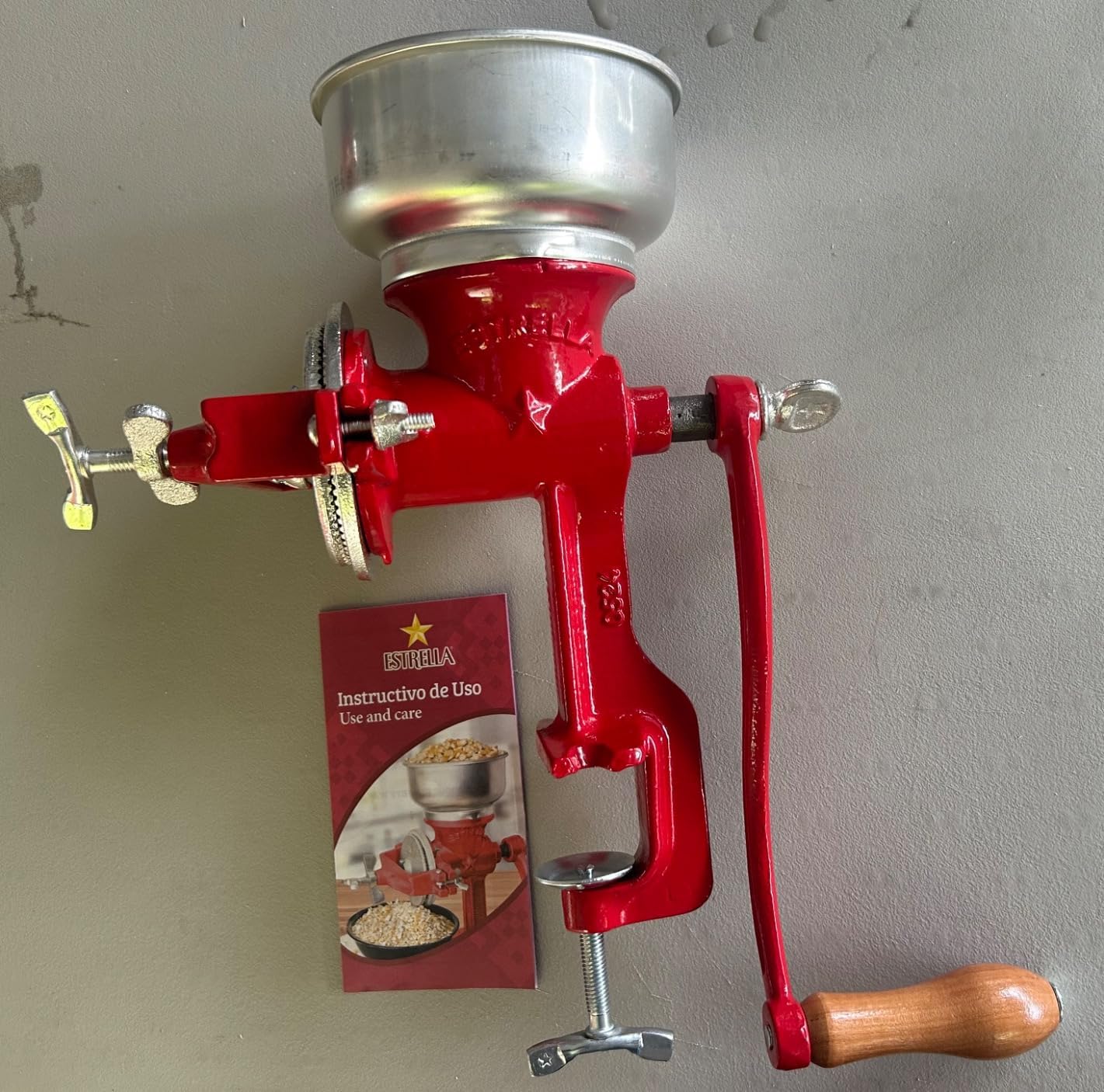 Estrella Manual Grain Mill, Molino para Moler Maiz, Cast Iron Grinder customer photo 2