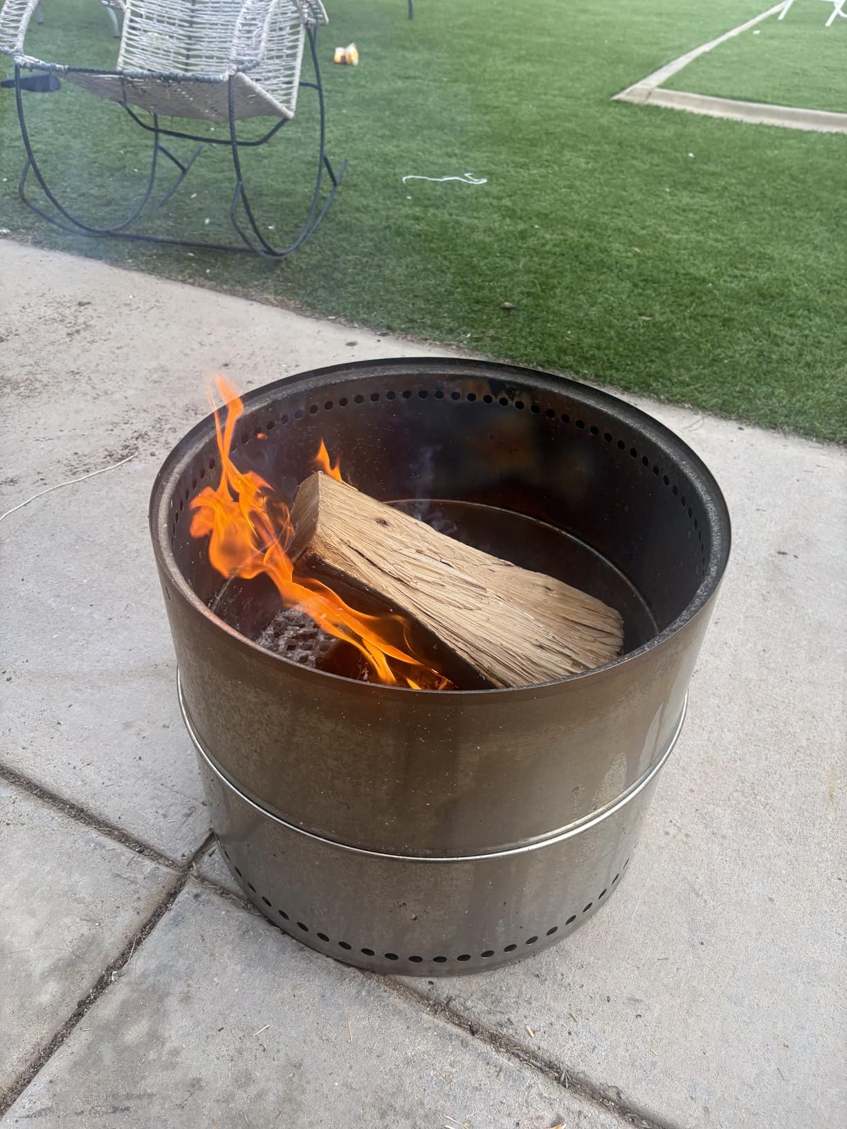 HGD 20 inch Smokeless Firepit Outdoor, Portable Smokeless Fire Pit for Camping with Travel Bag, Stainless Steel Wood Burning Stove for Backyard & Patio, Easy Setup & Compact Storage customer photo 1