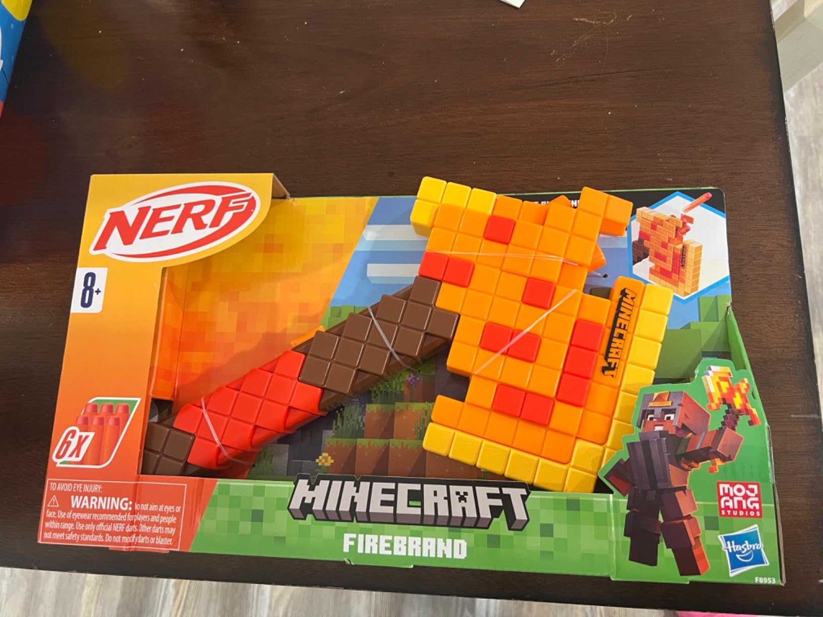 NERF Minecraft Firebrand, Dart Blasting Axe, 6 Elite Foam Darts, Design Inspired by Minecraft Axe in The Game, Pull Down Priming, Minecraft Toys customer photo 2
