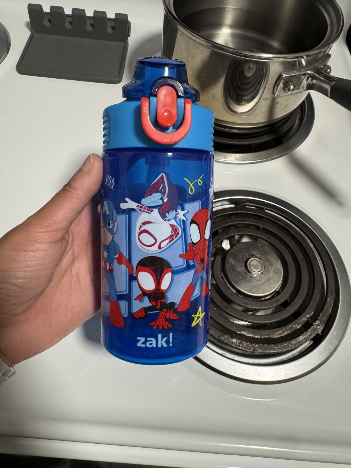 Zak Designs Minecraft Creeper Sage 16oz Leak-Proof Straw Kids Water Bottle | BPA Free, Durable Plastic, Cupholder Friendly, Handle, Dishwasher Safe, Easy to Clean, Lid Lock, For School, Home, Travel customer photo 2