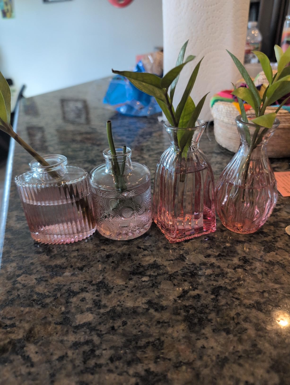 Glass Bud Vases Set of 4, Small Flower Vases for Wedding Centerpiece customer photo 2