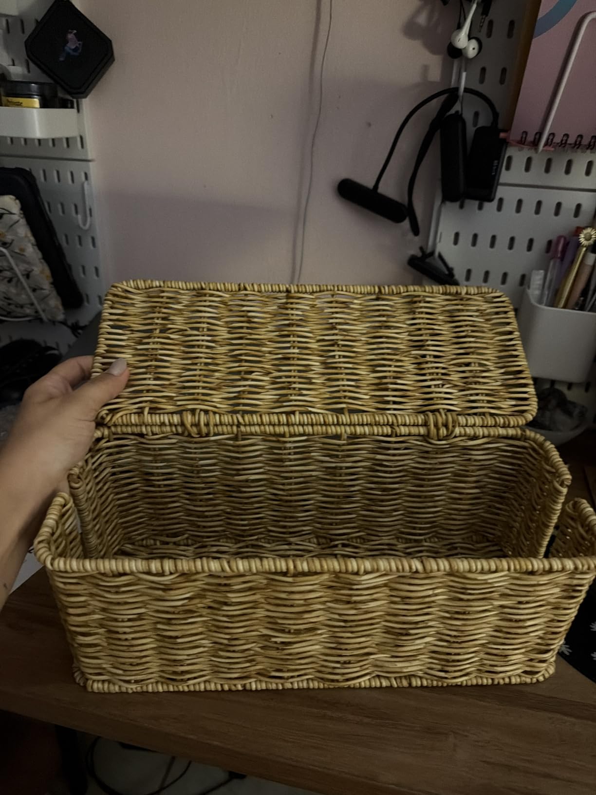 Cable Management Box, Handmade Rattan Cord Organizer for Power Strip customer photo 2