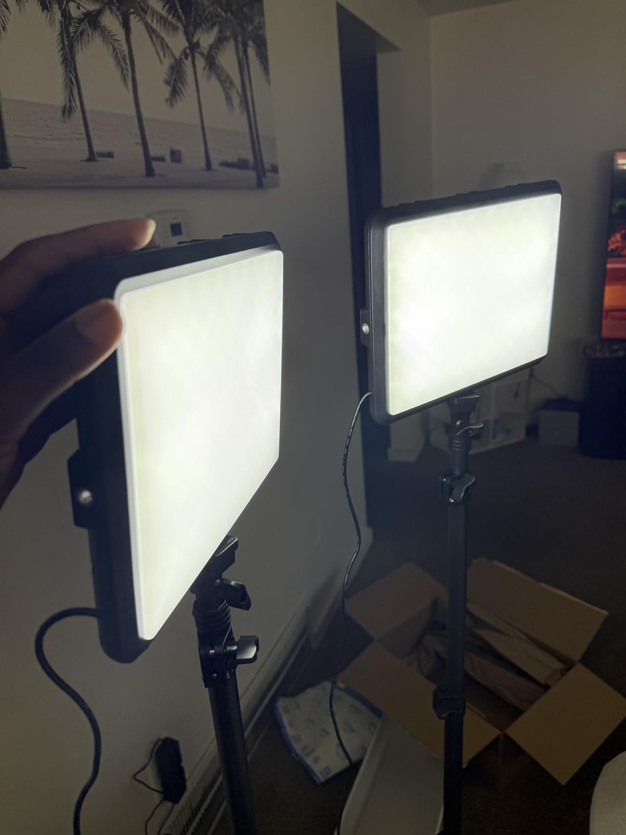 2-Pack Photography Lighting Kit, NiceVeedi 25W LED Video Light Kit, 2900-7000K Dimmable Studio Light with Tripod Stand customer photo 1