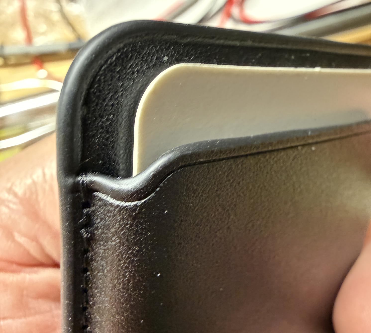 Magnetic Wallet Cell Phone Card Holder for Phone Case with Mag-Safe | Stronger Magnetic RFID Leather Phone Wallet Stick on Series of iPhone 17/16/15/14/13/12 and Pro/Promax, Dark customer photo 1
