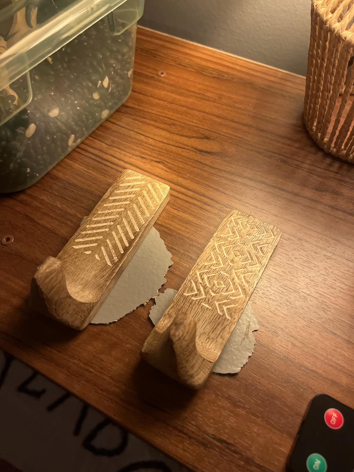IndianShelf 3 Decorative Boho Wood Adhesive Wall Hooks No Drill Damage Free customer photo 1