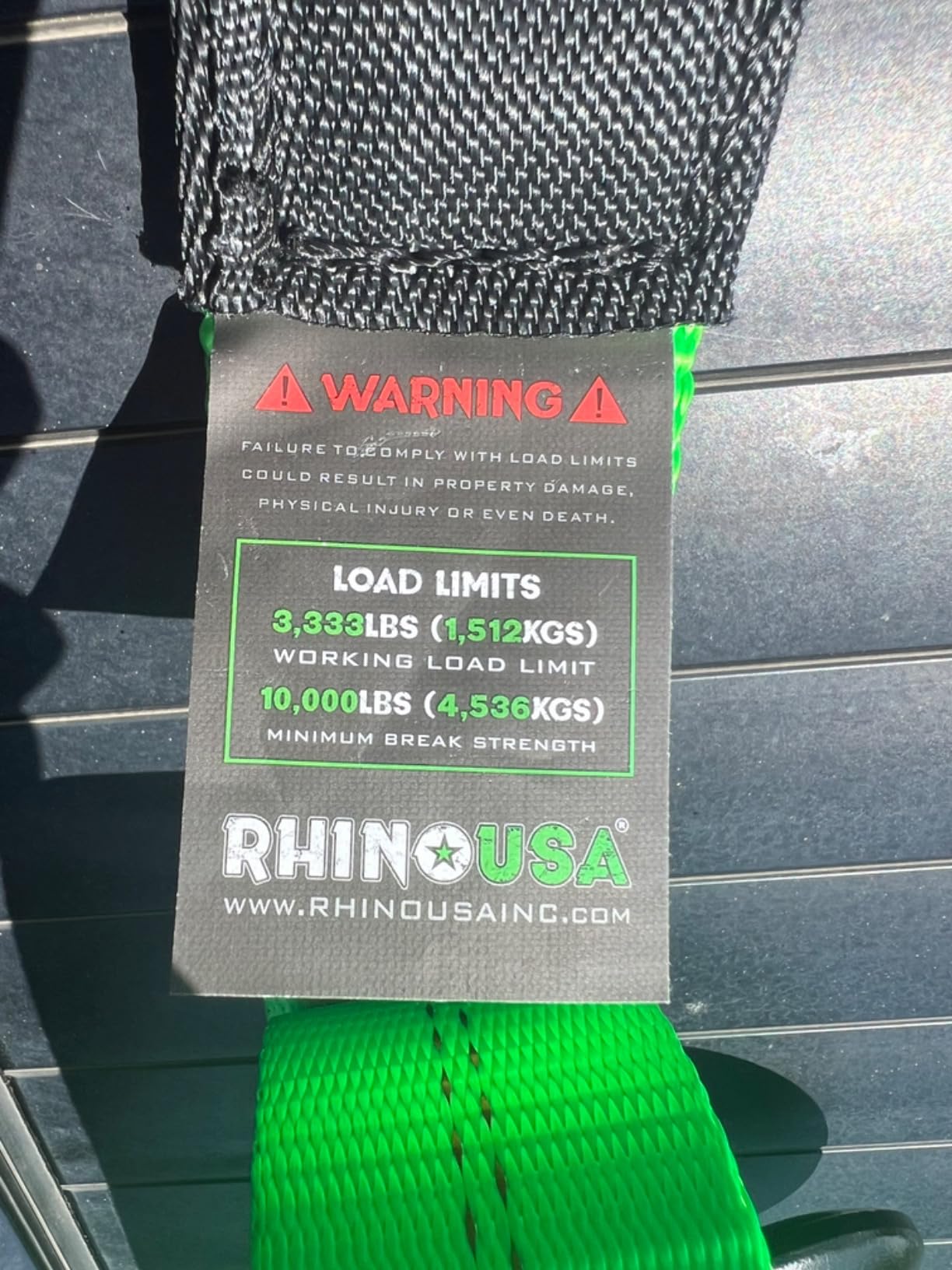 Rhino USA Tow Strap with Hooks (2in x 20ft) - 10,321lb Roadside Recovery customer photo 2