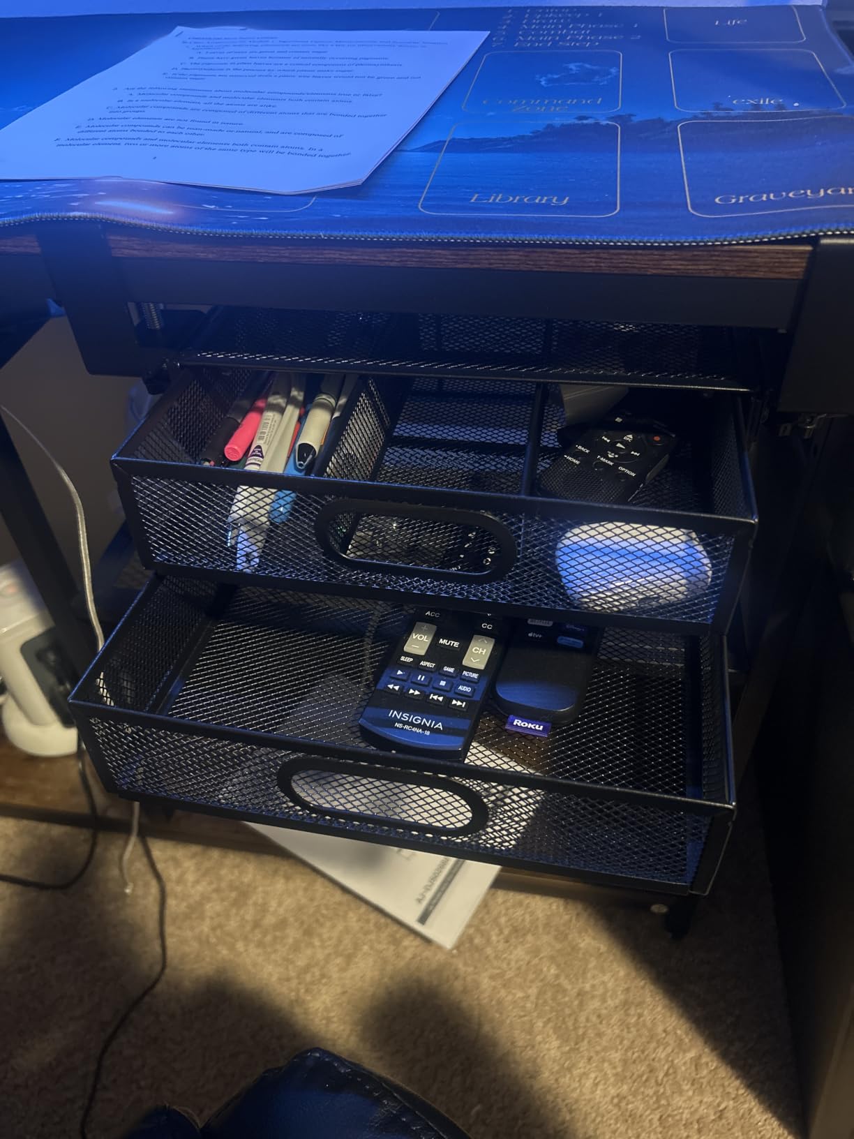 Under Desk Drawer Organizer No Drill Metal Under Desk Storage Drawer Container 2 Slide Out Cabinet Drawer customer photo 1