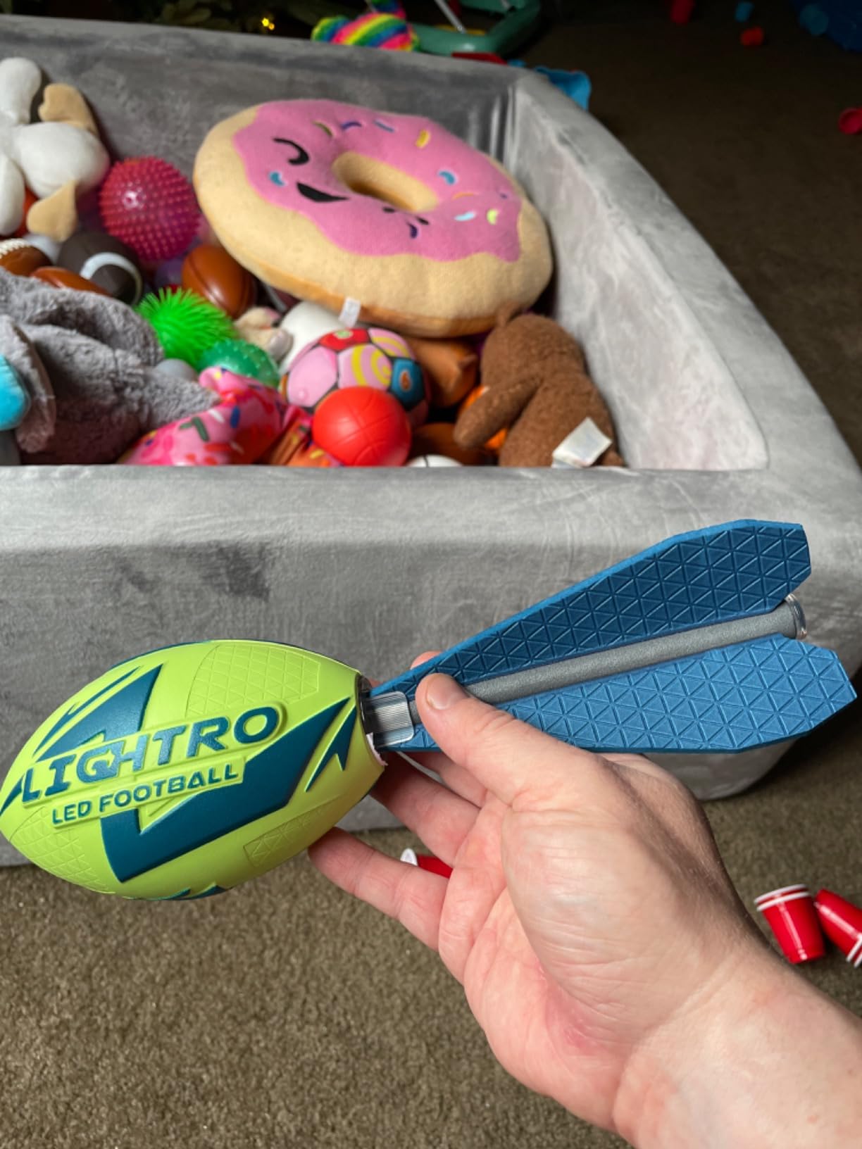 LIGHTRO - Foam Glow in the Dark Football - Super Bright - Smart LEDs - Batteries Included - Football Game for Kids 8 9 10 11 12 - A Perfect Birthday and Summer Gift customer photo 1