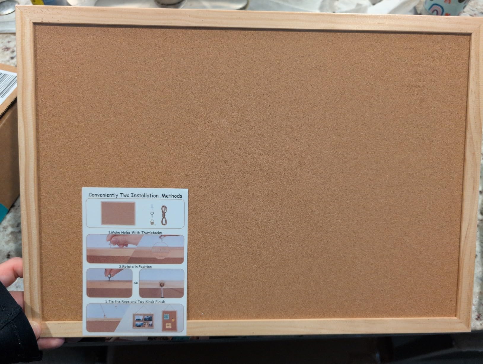 DAHAPYBOO Cork Board for Office with Pin Oak Wood Boards,17