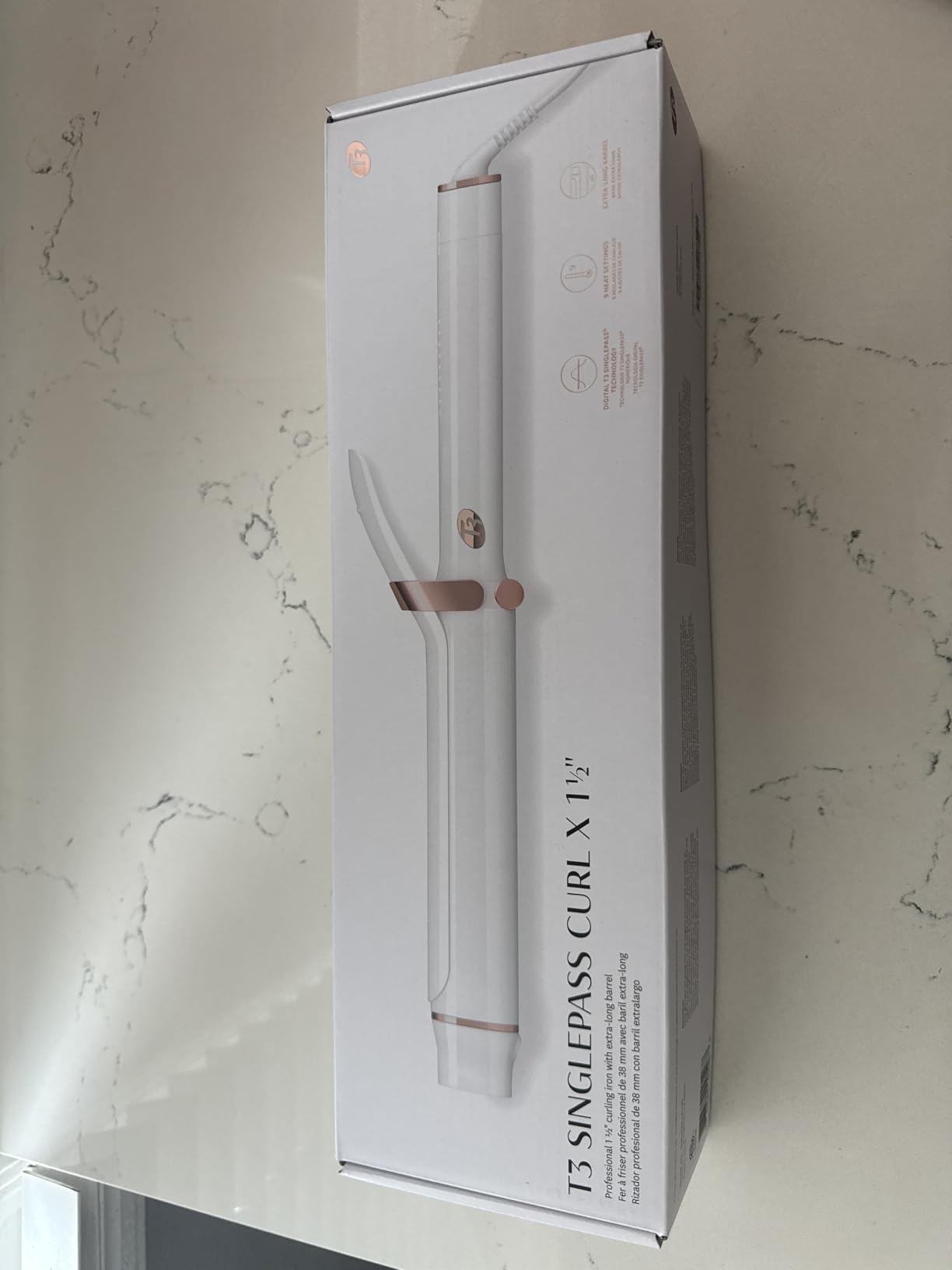T3 SinglePass Curl X Extra-Long Barrel Curling Iron & Curling Wand, Hair Curler with 9 Heat Settings, Korean Ceramic & ProGlide Clip for Curls, Waves & Shine on Fine, Medium & Thick Hair customer photo 2