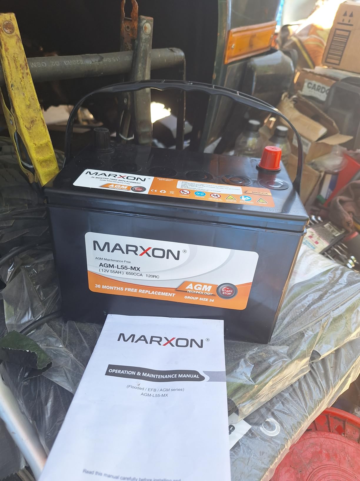 MARXON Group 34 Car Battery 12v 55AH 650CCA AGM 10.87 x 6.61 x 6.89 inches customer photo 1