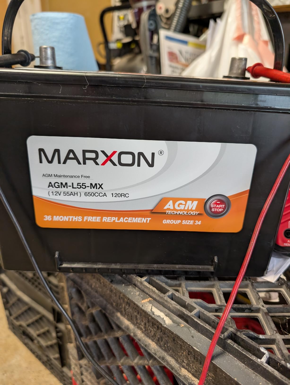MARXON Group 34 Car Battery 12v 55AH 650CCA AGM 10.87 x 6.61 x 6.89 inches customer photo 2