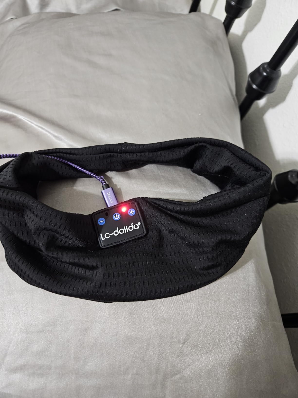 LC-dolida Sleep Headphones Bluetooth 5.4, Headband Headphones Earphones Wireless, Sleep Mask for Sleeping, Sports, Gifts, Workout, Jogging, Yoga,Insomnia, Air Travel, Meditation customer photo 2