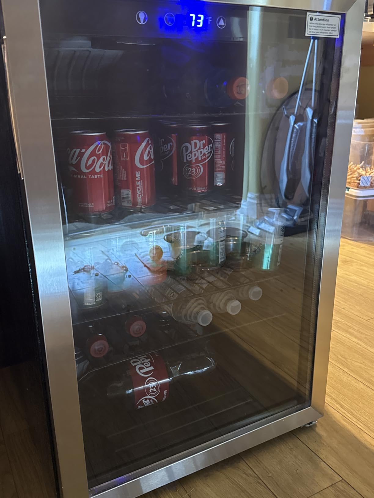 Feelfunn 126 Can Beverage Refrigerator, Glass Door Mini Fridge, 3.2 Cu.Ft | 34-64°F digital temperature control, quiet cooling and adjustable shelves for kitchens, offices, dorms and home bars customer photo 2