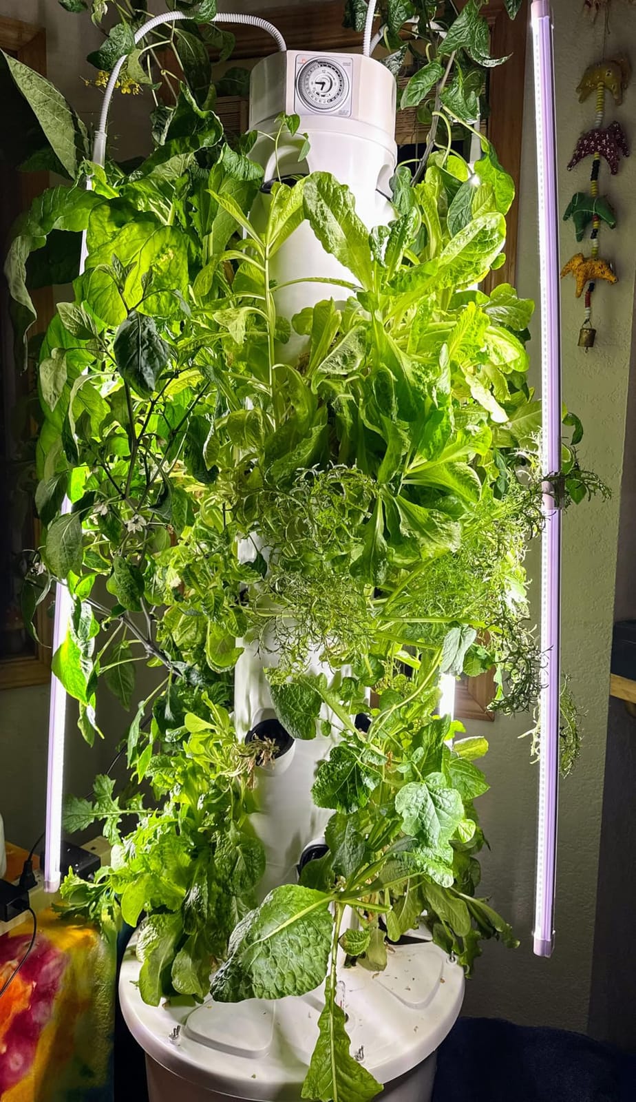 GX Hydroponic Tower | Vertical Planter Tower | Hydroponics Growing System Kit | Food Grade with 24 Net Pots (with LED Grow Lights) customer photo 1