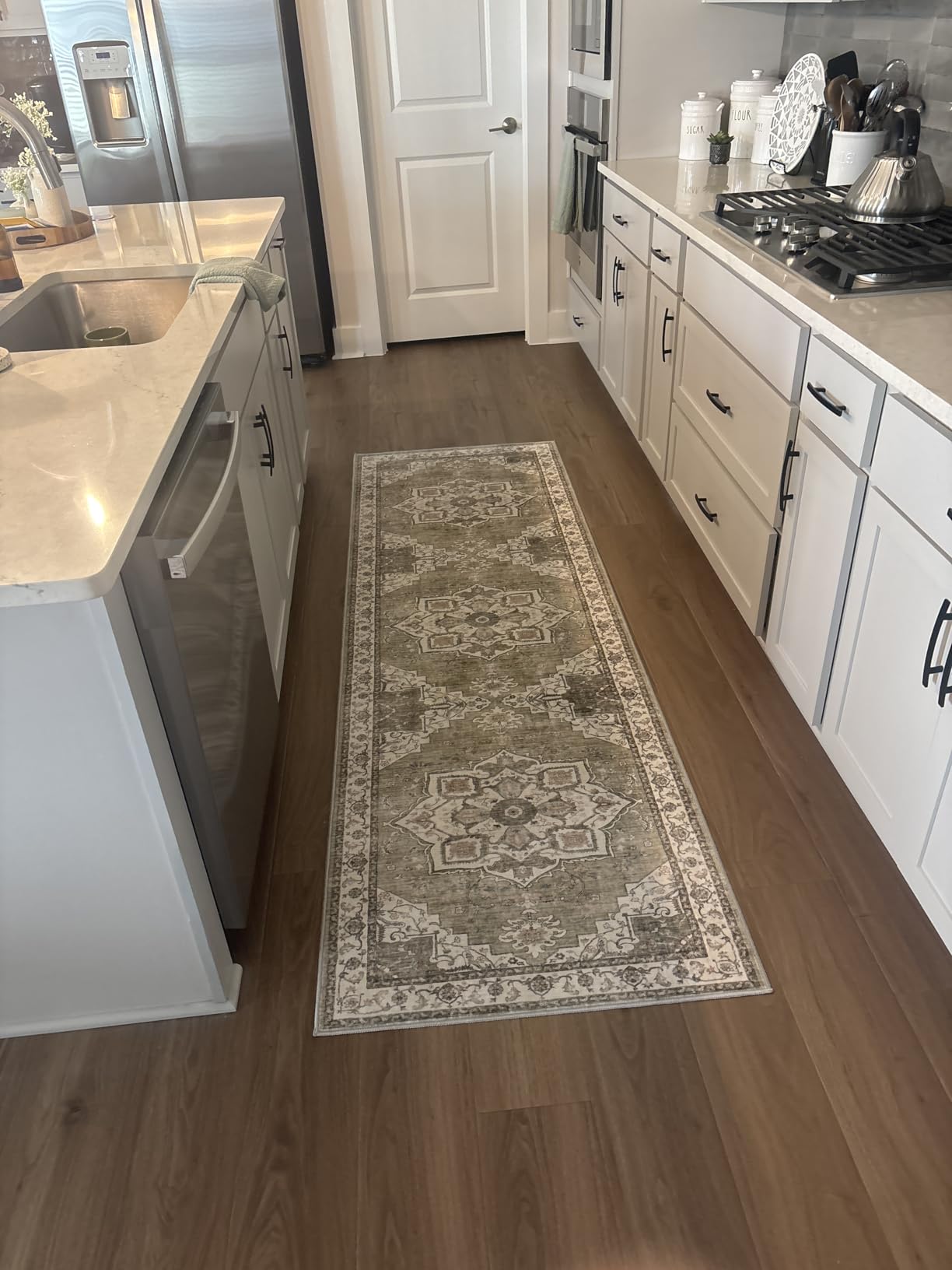 Runner Rug 2x8 Runners for Hallways Vintage Washable Rugs, Orange | Hallway Runner Rugs for Living Room Non Slip, Low Pile Soft Hallway Rug for Kitchen Bedroom Laundry Room Rug customer photo 1