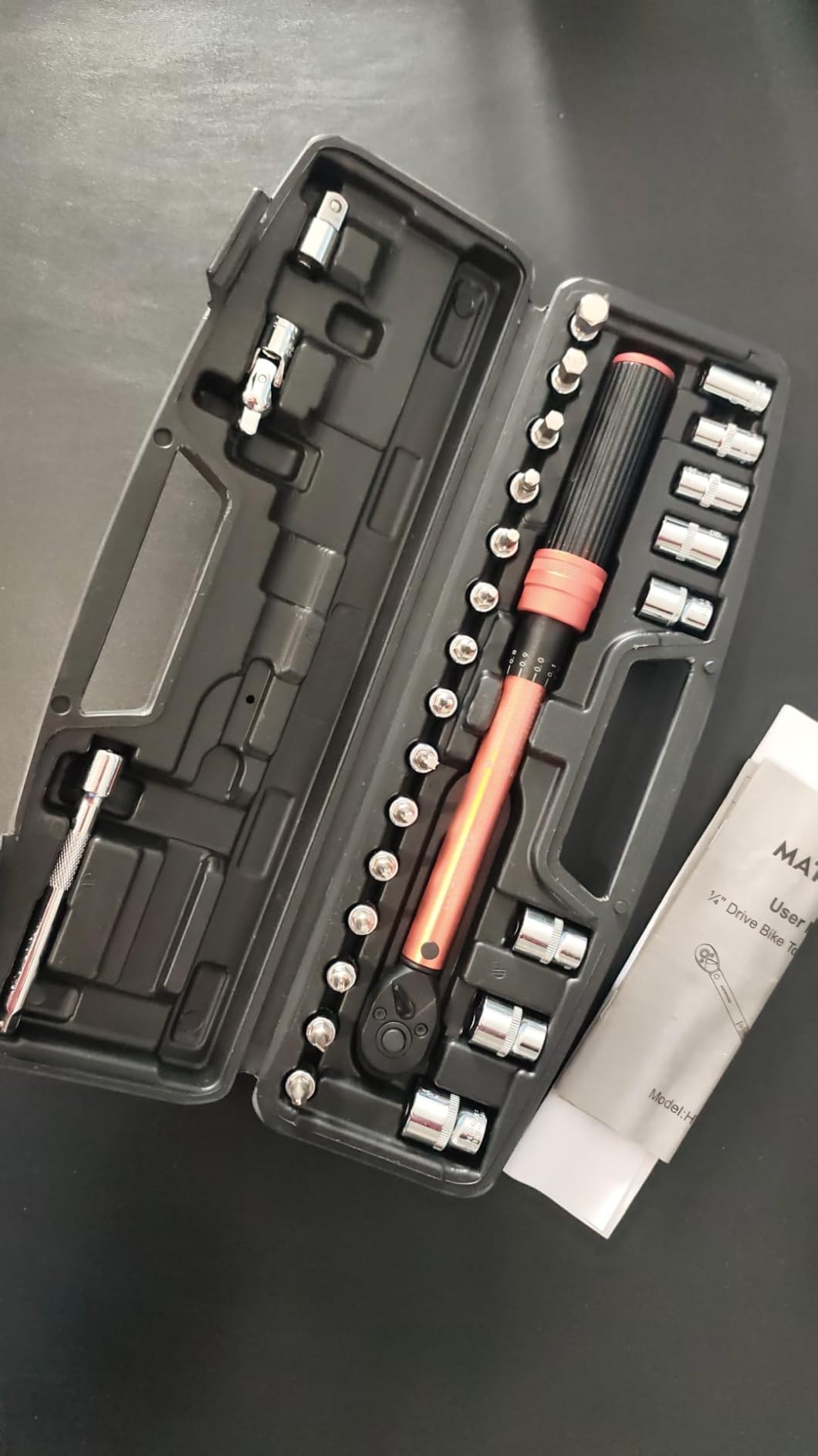 1/2-Inch Drive Torque Wrench Set 22PCS, 10-180FT.LB/13.6-244.1Nm, Click Torque Wrench Socket Set, 72-Tooth Dual-direction, ±3% Precision Adjustable Torque Wrench for Lug Nut, Bicycle, Moto, Car customer photo 1