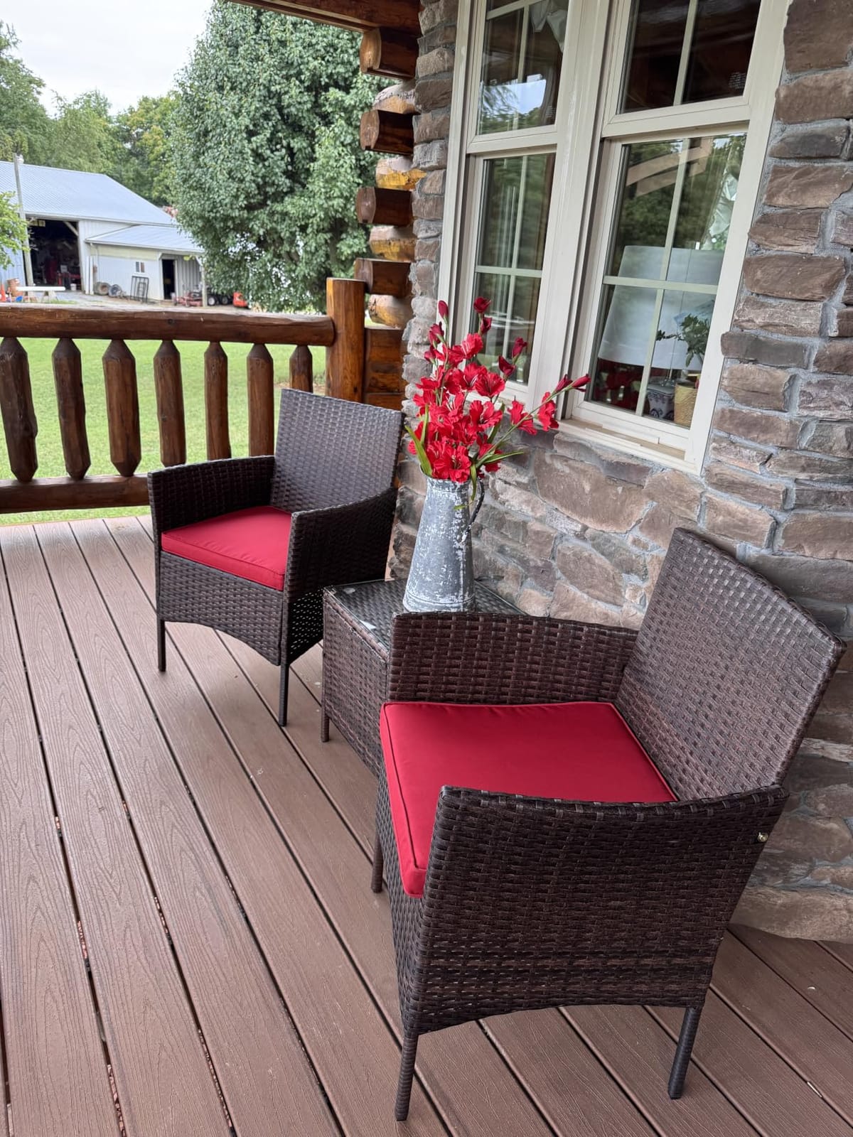 Best Choice Products 3-Piece Outdoor Wicker Conversation Bistro Set, Space Saving Patio Furniture for Garden w/Side Table - Gray/Gray customer photo 2