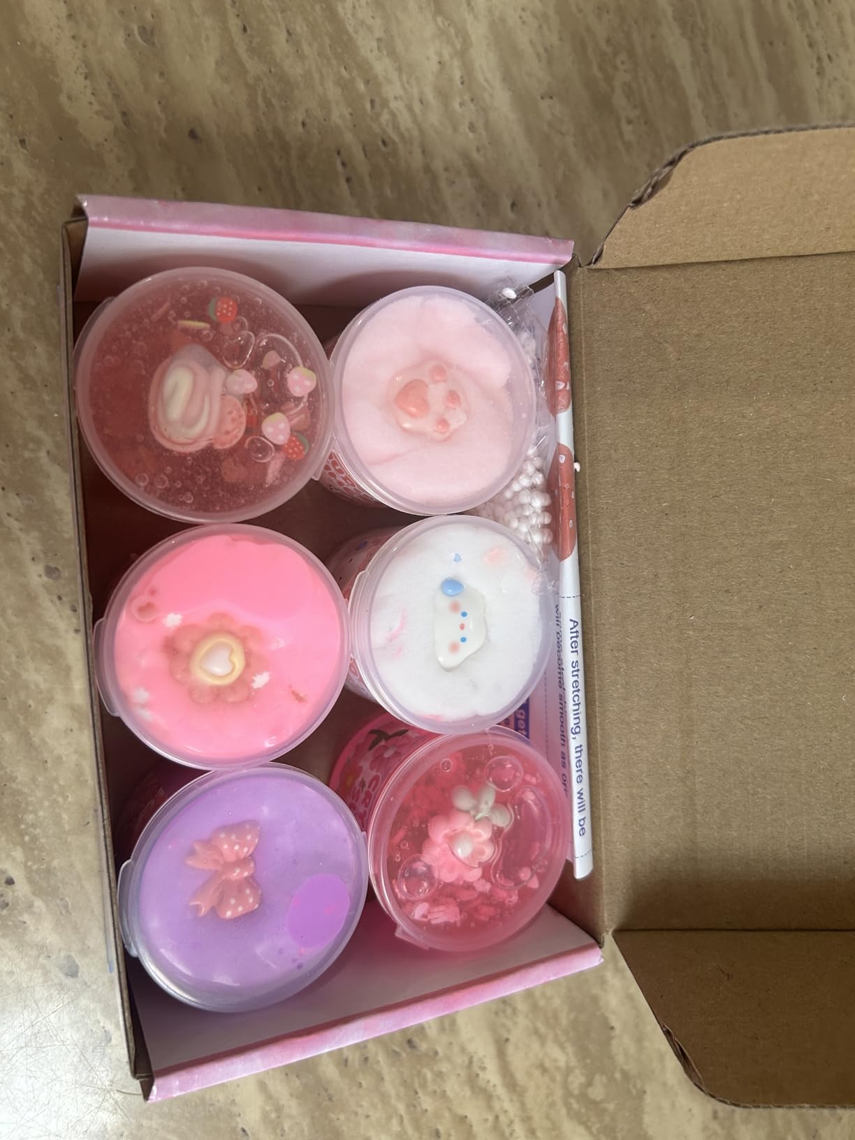 6-Pack Pink Slime Kit for Girls, Cloud Butter Squishy Birthday Gift Set customer photo 1