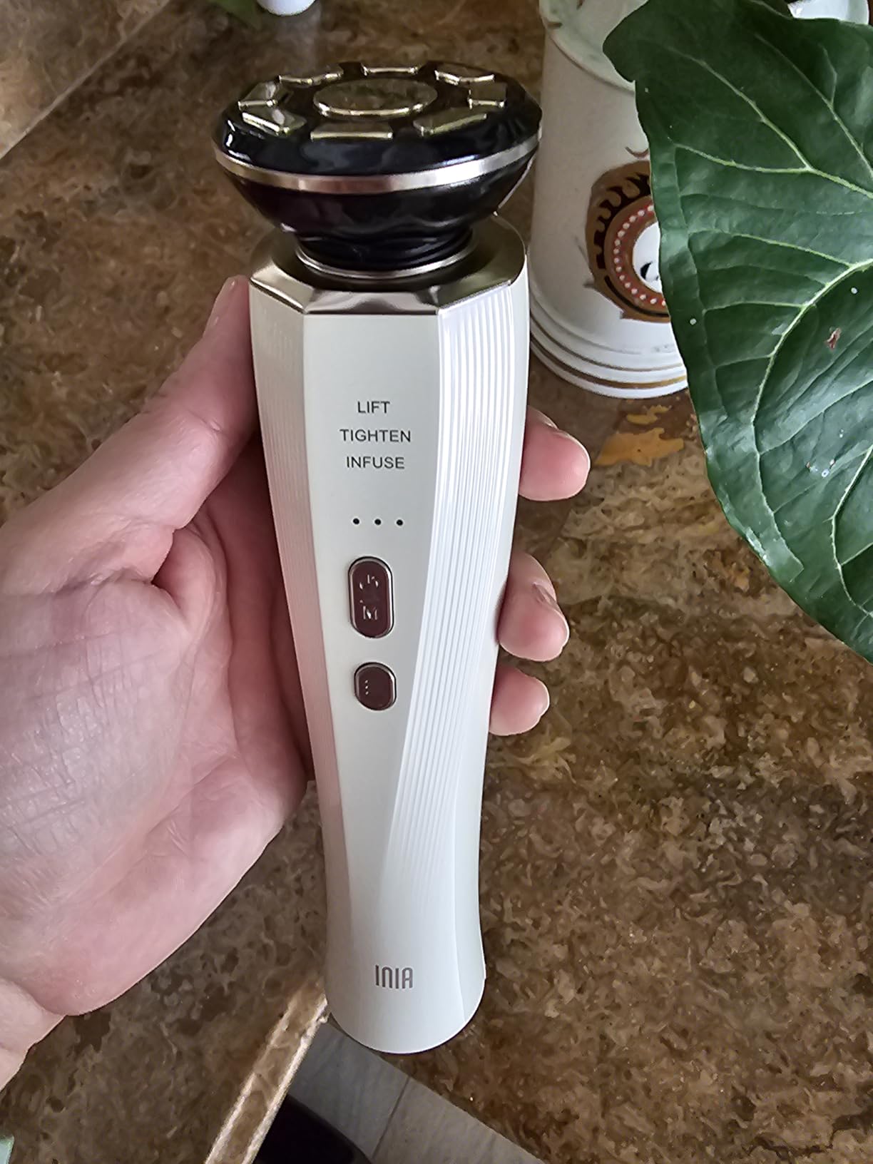 INIA FLARE 3-in-1 Red Light Therapy Beauty Device for Face & Neck White customer photo 1