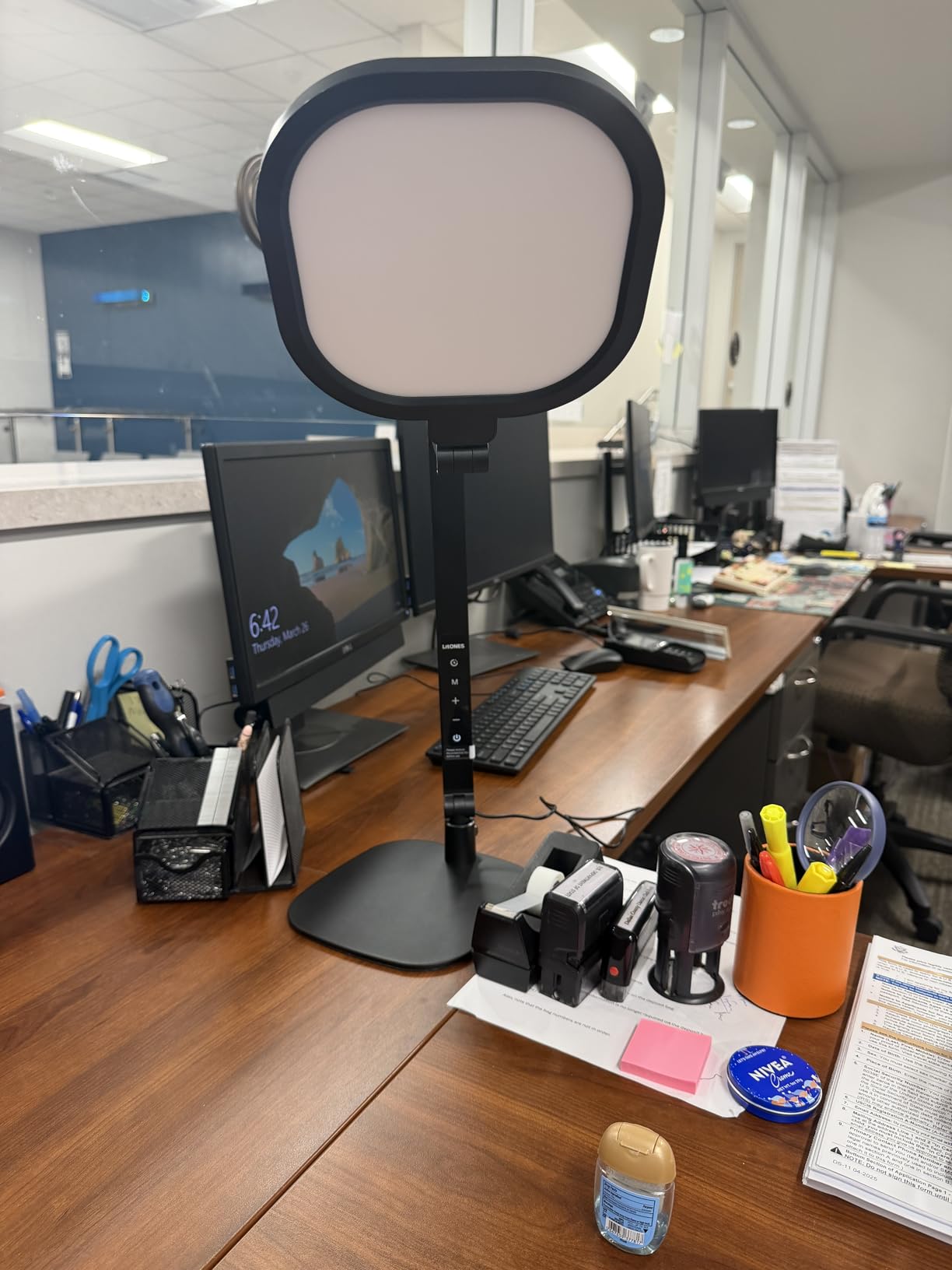 LitONES LED Desk Lamp for Home Office, Eye-Caring Diffused Desk Light | Professional Computer Light for Reading, Study, Craft & Video Calls, Metal Swing Arm Table Lamp with 30 Modes, Memory & Timer customer photo 1
