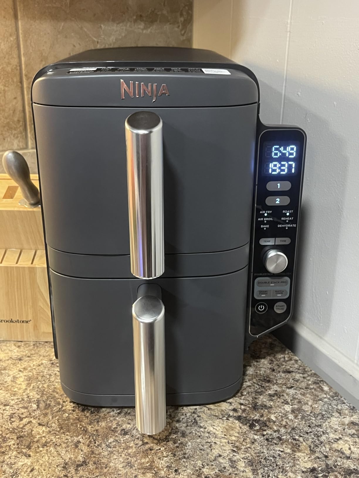 Ninja Air Fryer DoubleStack XL, 10 Qt, 6-in-1, Deep Grey, SL401 | Air fry, broil, roast, bake, reheat, dehydrate, Cooks 4 foods at once, Fits 5 lb chicken customer photo 1