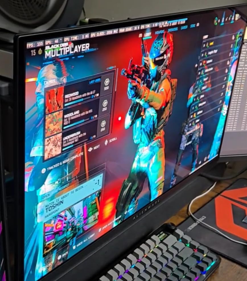 Alienware AW2725DF OLED Gaming Monitor - 26.7-inch Quantom-Dot WQHD (2560x1440) 360Hz 0.03Ms Display, AMD FreeSync Premium Pro, HDMI/DP/USB 3.2 Gen1, Height/Tilt/Swivel/Pivot Adjustability - Black customer photo 1