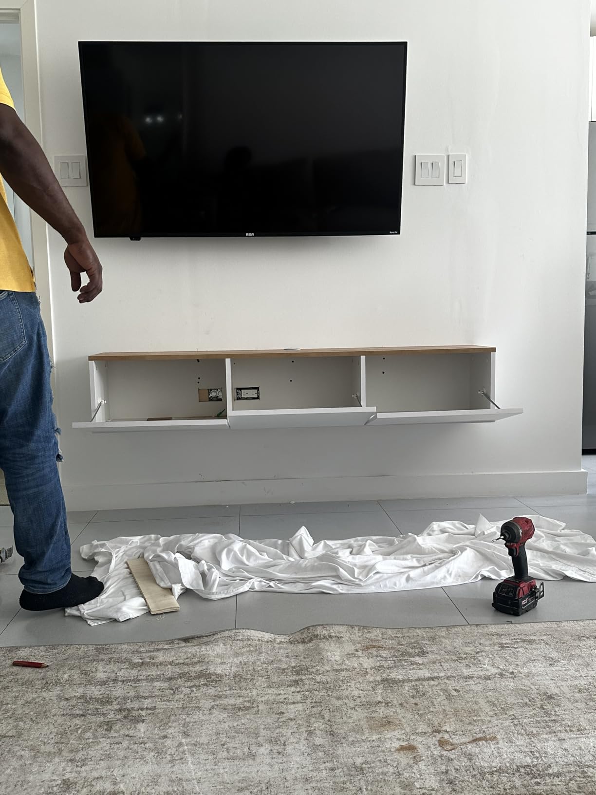 Floating TV Stand Wall Mounted for 65