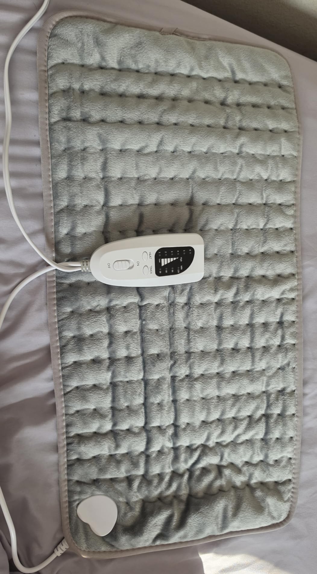 Heating Pad,Heated Blanket,Heating Pad for Back Neck,Grey,24x12 Inch customer photo 2