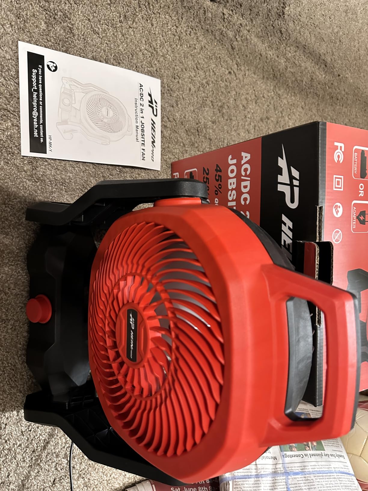 HEINPRO Battery Powered Fan Compatible with Milwaukee M18 18V Battery customer photo 2