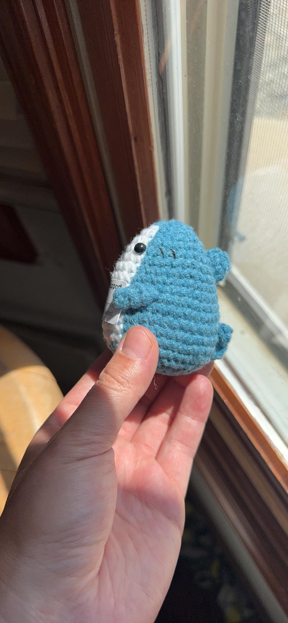 Positive Animals Crochet Shark Gift – Mini Emotional Shark Plush customer photo 1