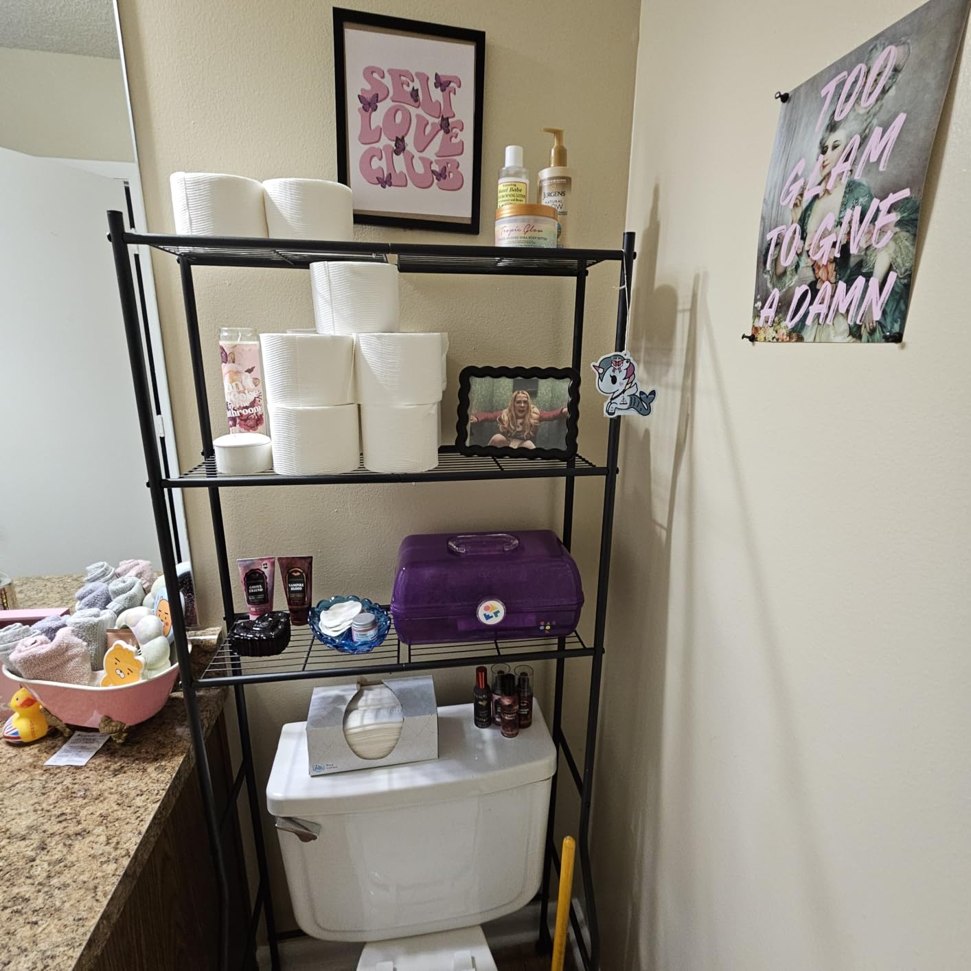 GloTika 3-Tier Over Toilet Storage, Anti-Tilt, 64