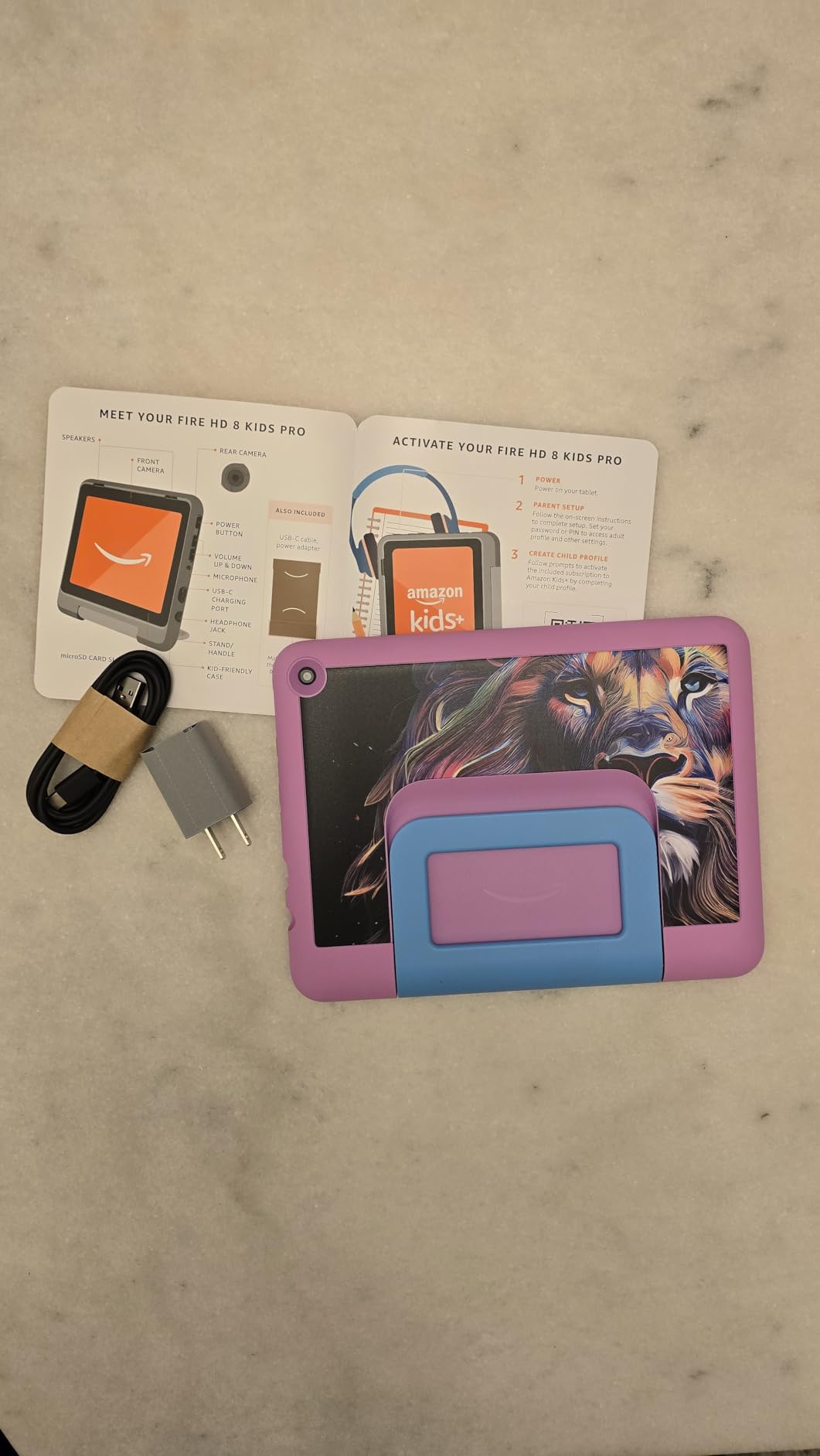 Amazon Fire HD 8 Kids Pro tablet, ages 6-12. Bright 8