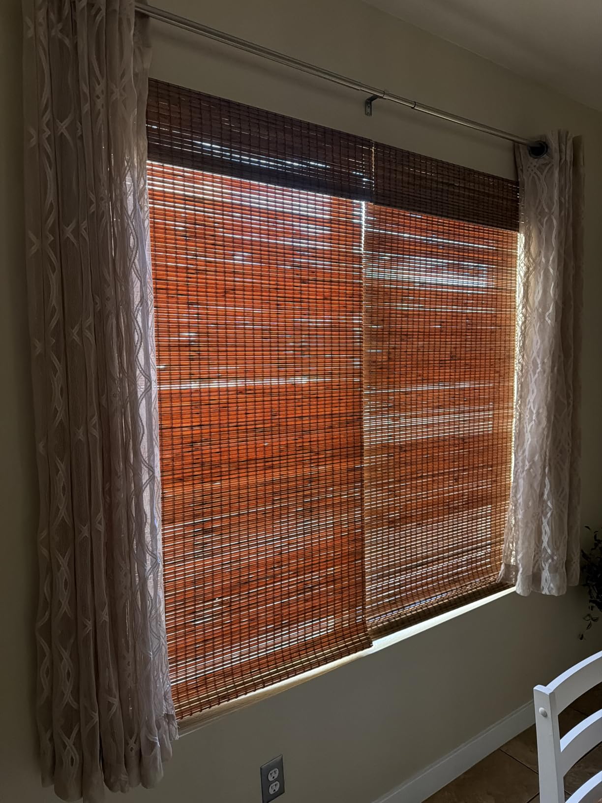 UNISHADES Bamboo Roman Shades w/Valance, 26.5