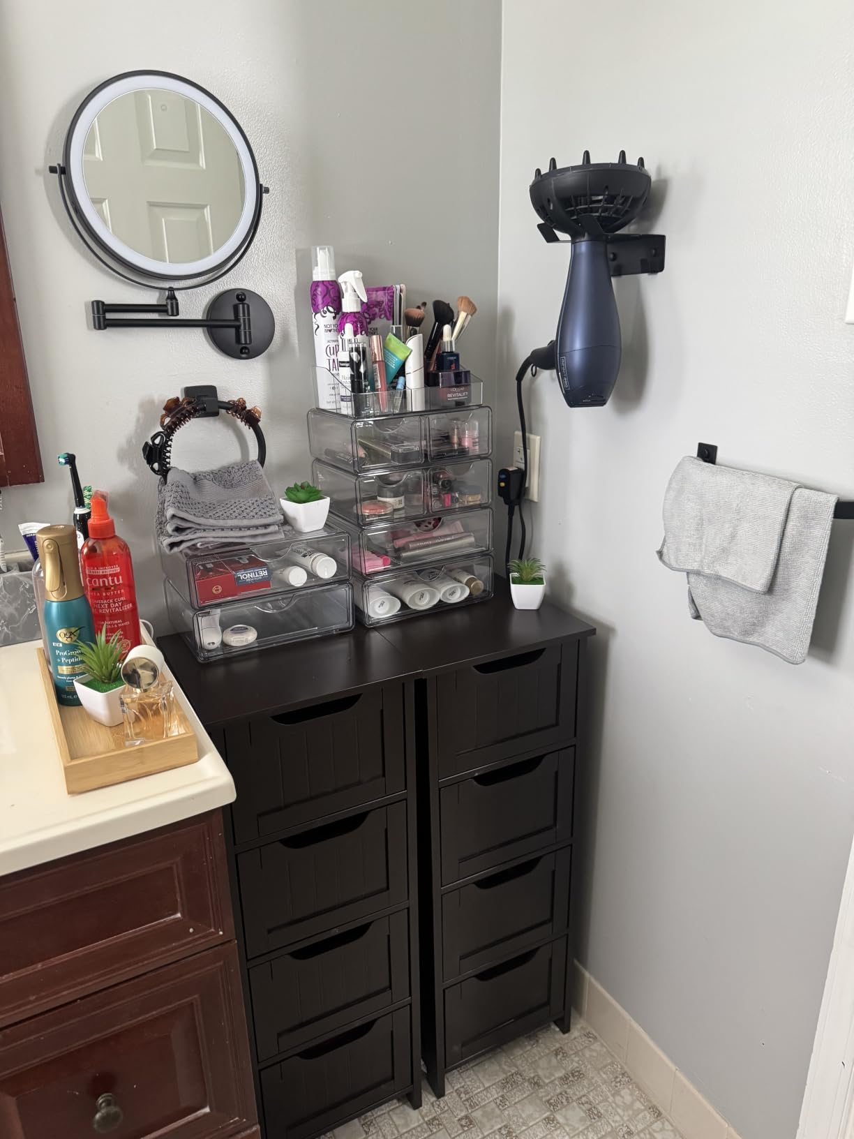 Vtopmart 3 Tier Clear Makeup Organizer with 2 Drawers customer photo 2