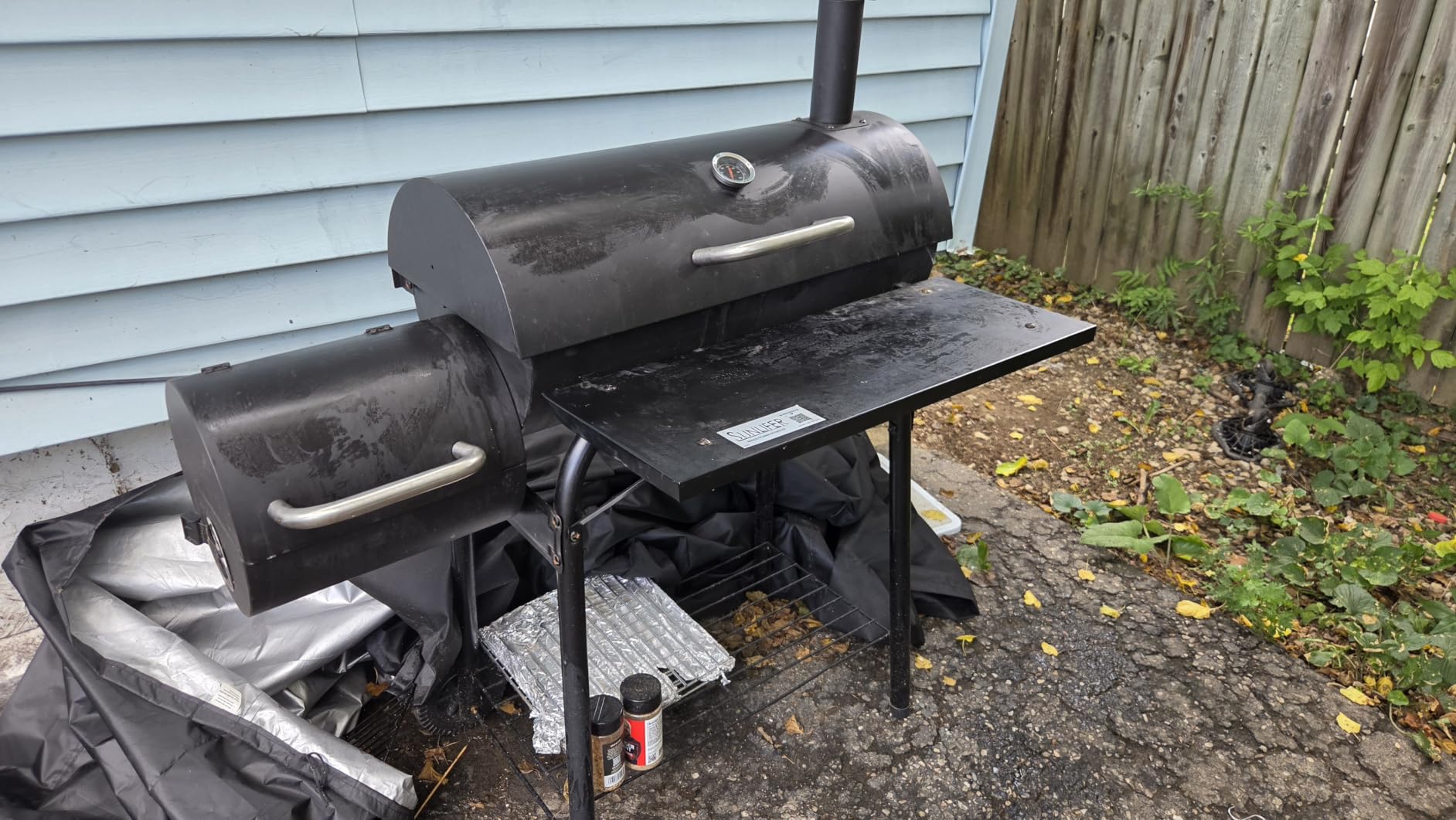 Charcoal Grill Offset Smoker: Charcoal Barbecue Grills | with Spacious Cooking Area , Barrel BBQ Grill and Smokers Combo for Outdoor Patio Backyard Camping and Parties customer photo 2
