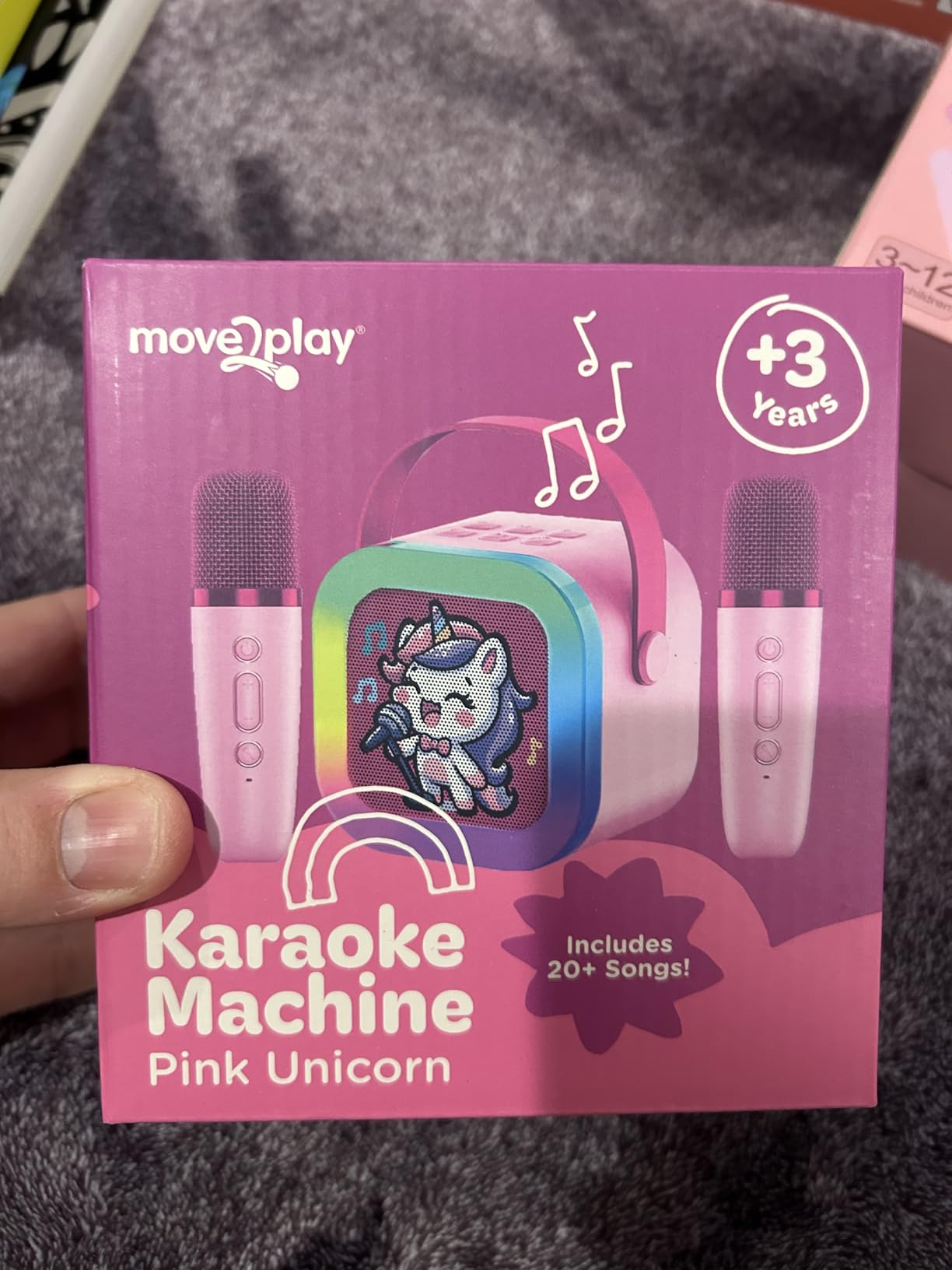 Move2Play, Karaoke Machine for Kids | Includes 20+ Kid Songs | 2 Microphones | Connect with Bluetooth | 3, 4, 5, 6, 7+ Year Old Gift | Toy for Girls, Boys, & Toddler | Birthday Present customer photo 1