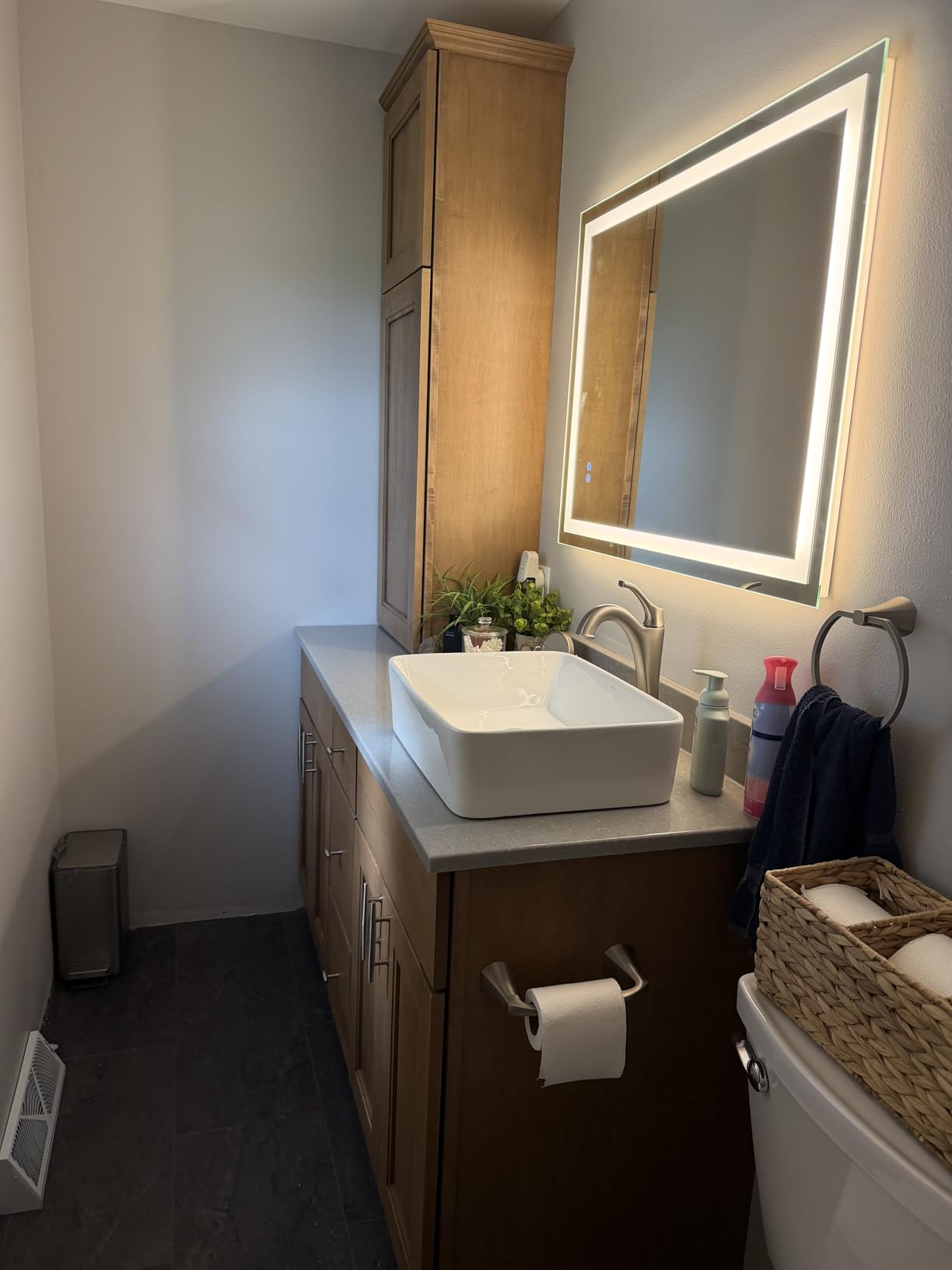 Keonjinn 24x36 Inch LED Bathroom Mirror with Lights, Frontlit & Backlit | Lighted Bathroom Mirror, 3-Color Temperature & Stepless Dimmable Lighting, Fast & Safe Defogging, Effortless Installation customer photo 2