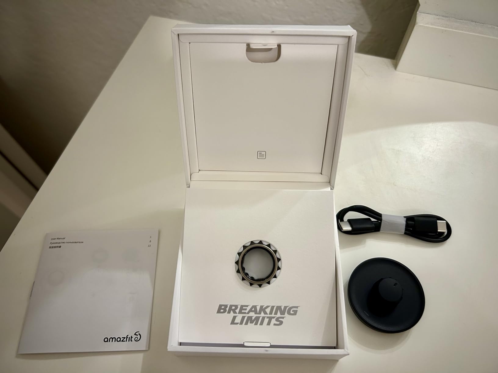 Amazfit Helio Smart Ring, Monitor Sleep/Heart, Water-Resistant, iOS/Android | Subscription Free, Titanium Alloy, Fast 1.4-Hr Charging, Monitor Sleep, Heart Rate & Stress (Size 12) customer photo 2