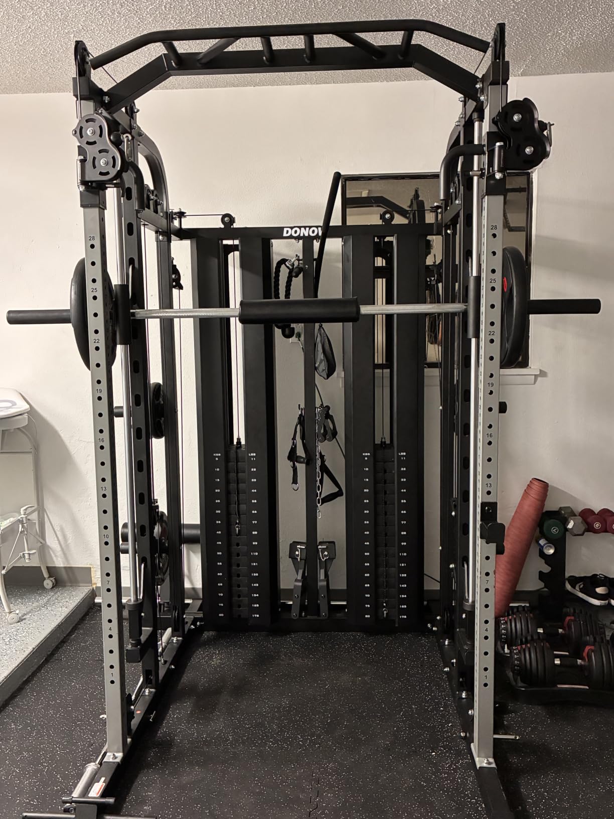 DONOW Smith Machine with Weight Stacks Home Gym System Cable Crossover customer photo 2