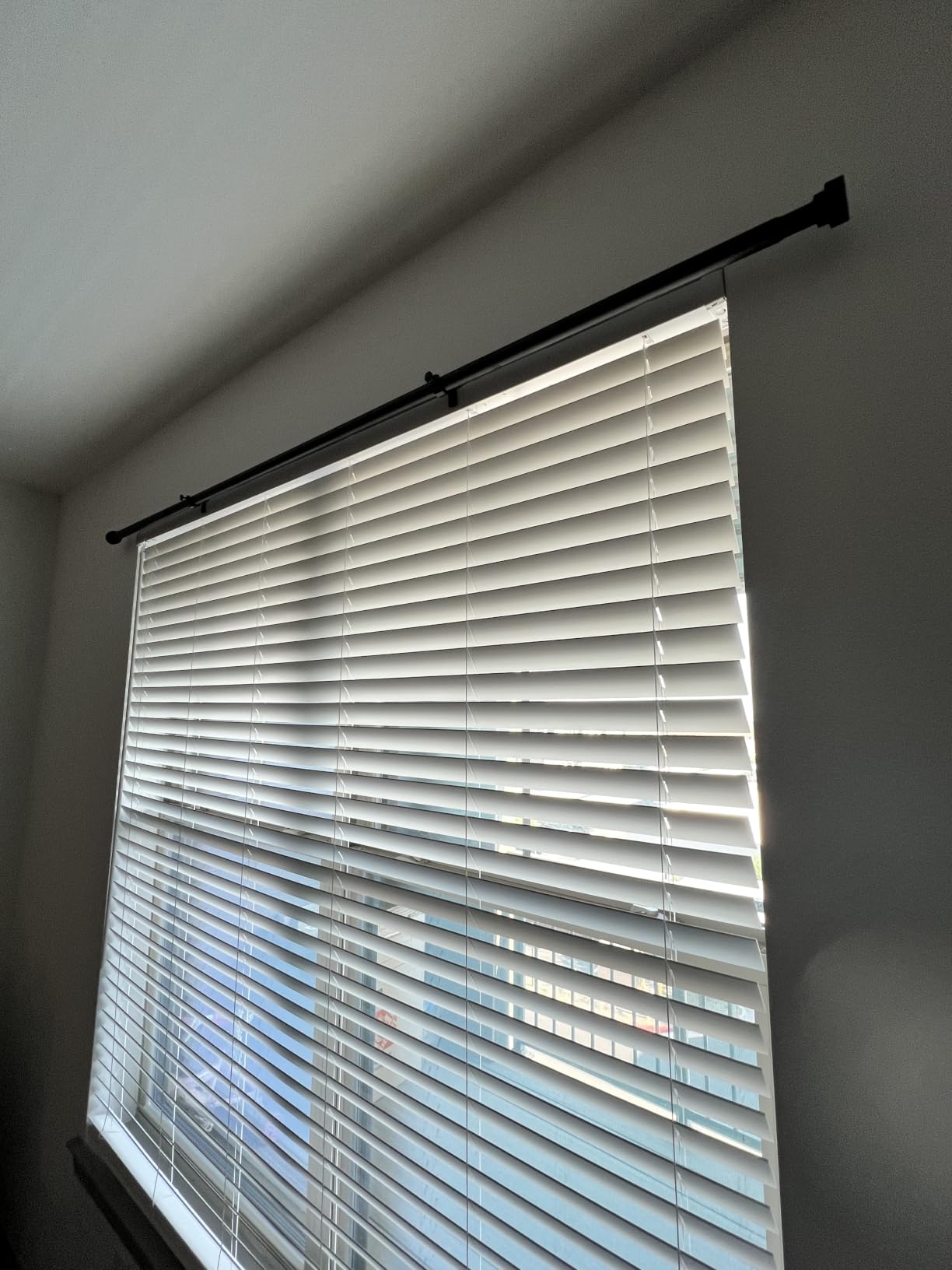 Time Forest Black Curtain Rods for Windows 32 to 120 Inch (2.6-10 Feet), 1 Inch Diameter Adjustable Heavy Duty Curtain Rod, Modern Style Indoor Outdoor Long Window Drapery Rods with End Caps customer photo 1