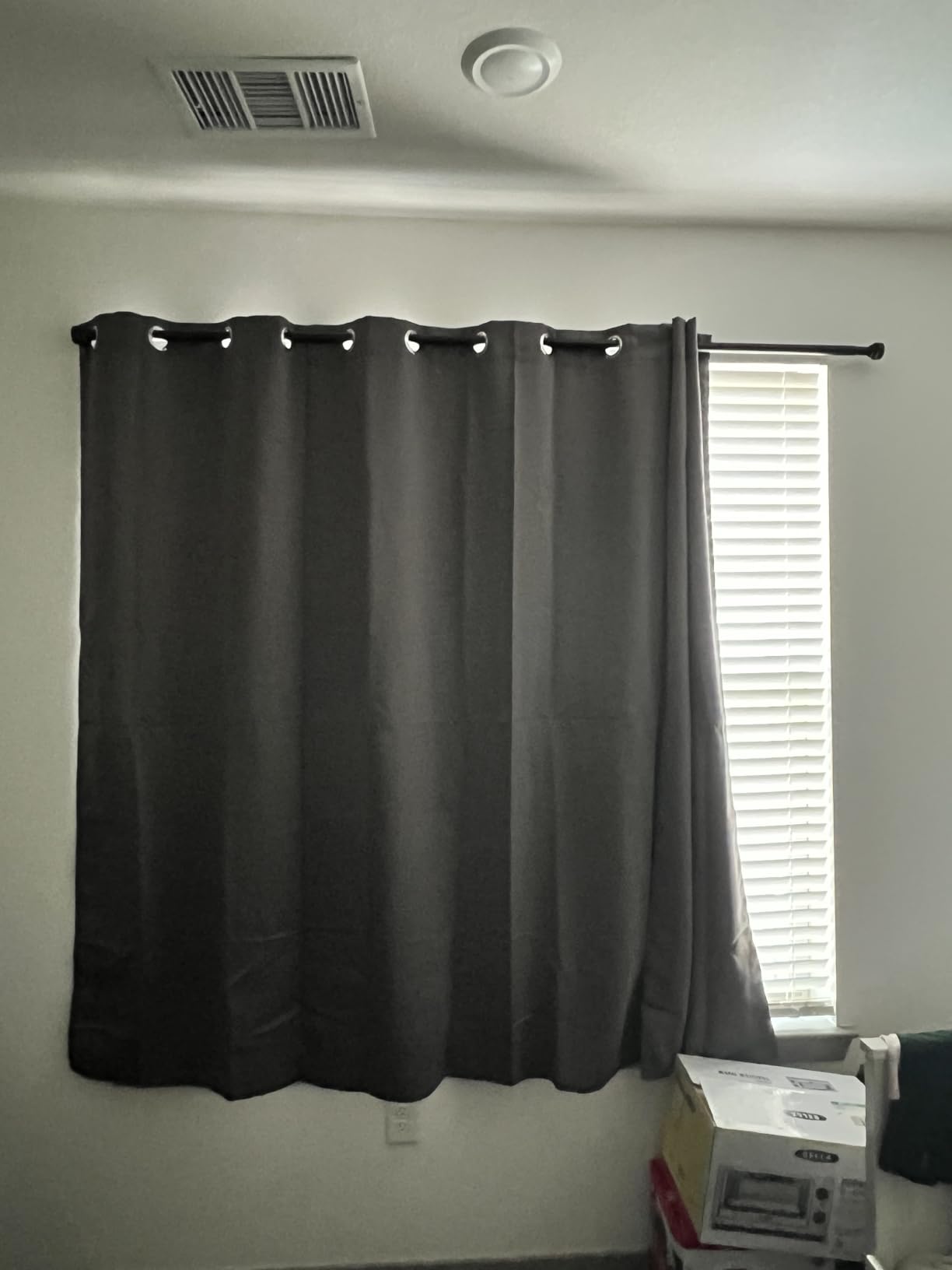 Time Forest Black Curtain Rods for Windows 32 to 120 Inch (2.6-10 Feet), 1 Inch Diameter Adjustable Heavy Duty Curtain Rod, Modern Style Indoor Outdoor Long Window Drapery Rods with End Caps customer photo 2